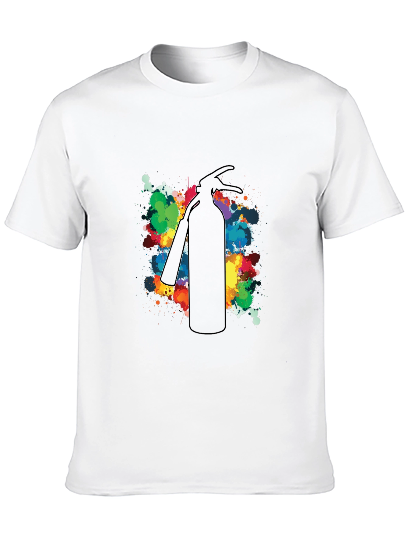 Black Fire Extinguisher Splash Art T-Shirt view 10