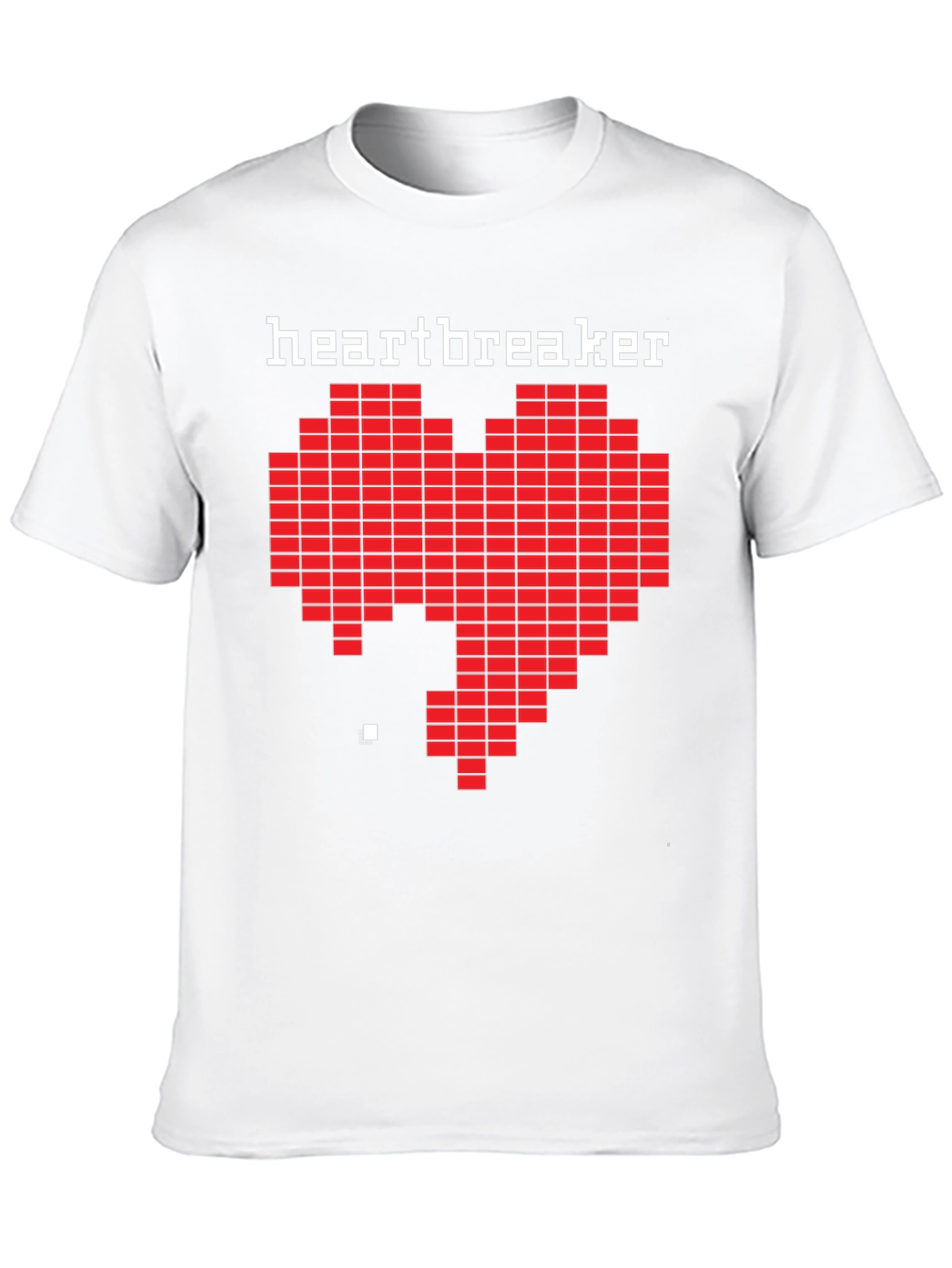 Black Heartbreaker Pixel Art Graphic Black T-Shirt view 10