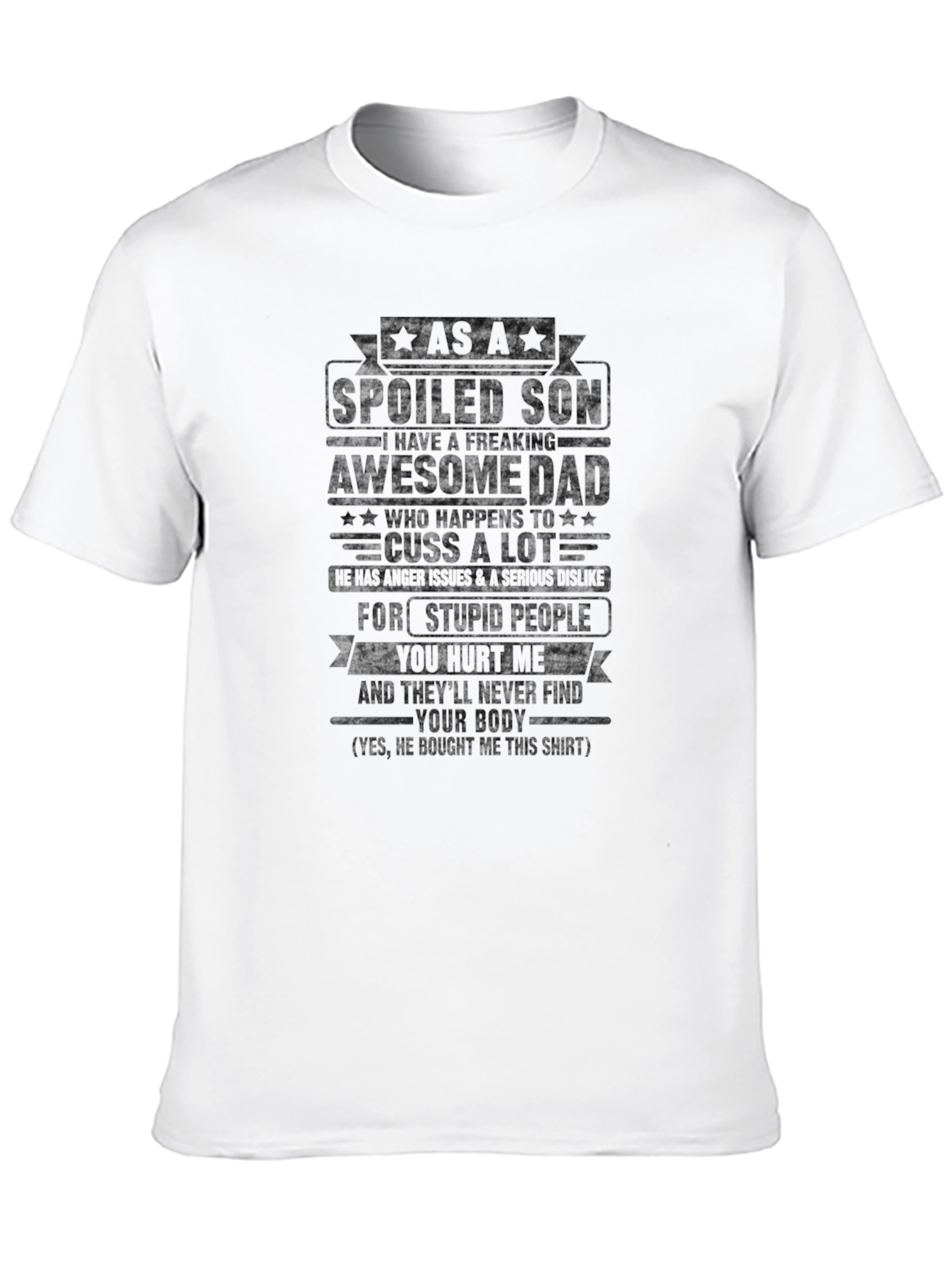 Black Spoiled Son Awesome Dad Black Graphic Tee view 10