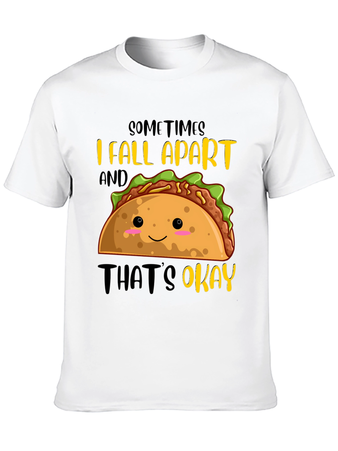 Black Funny Taco Graphic T-Shirt - Sometimes I Fall Apart view 10