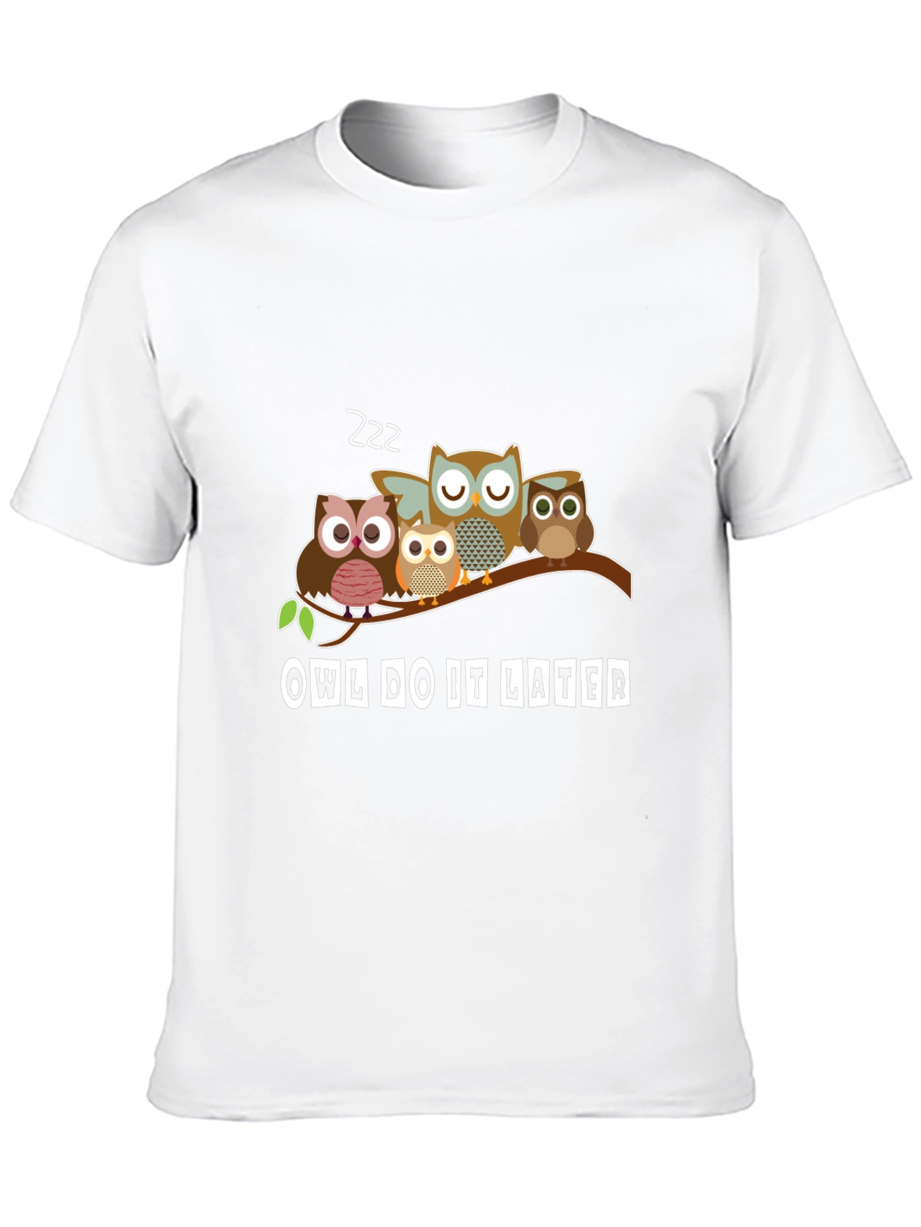Black Owl Do It Later T-Shirt - Funny Animal Tee view 10