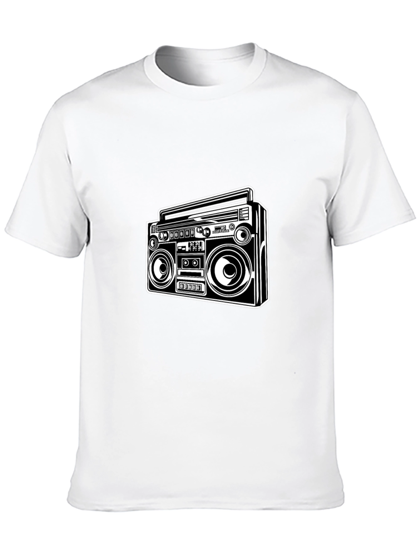 Black Retro Boombox Graphic Tee - Classic Black T-Shirt view 10