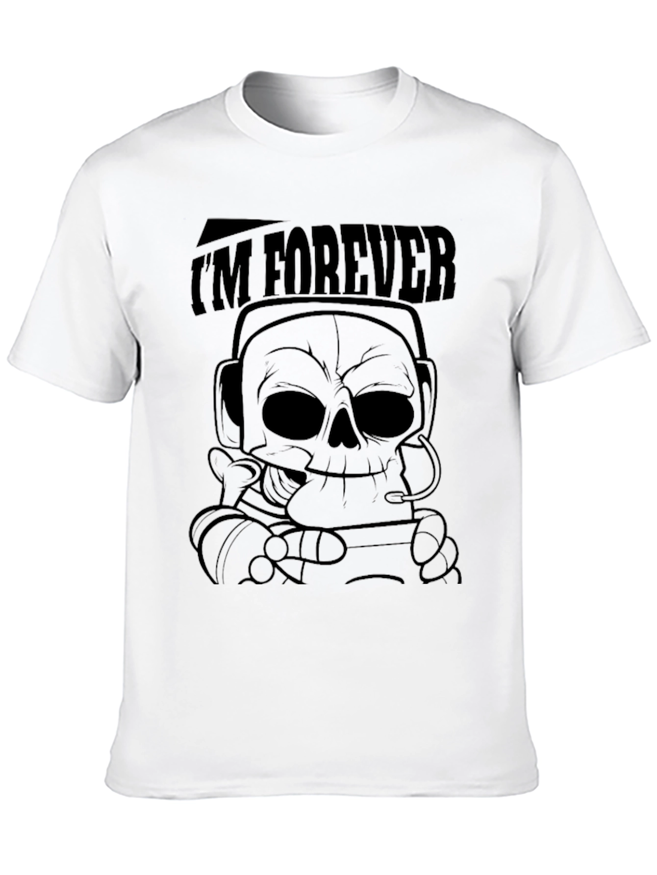 Black I'm Forever Skull Graphic Black T-Shirt view 10