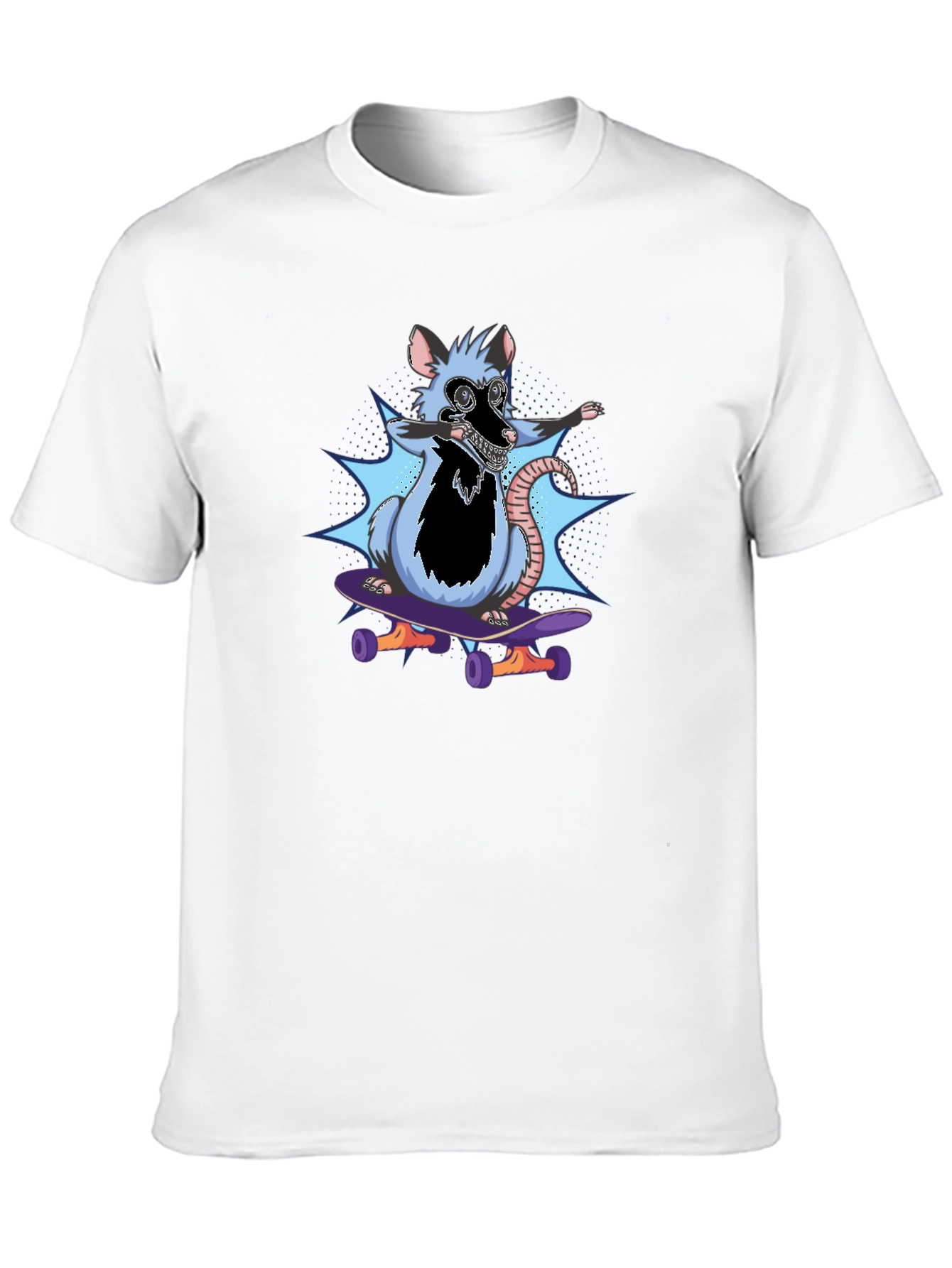 Black Skateboarding Rat T-Shirt - Cool Graphic Tee view 10