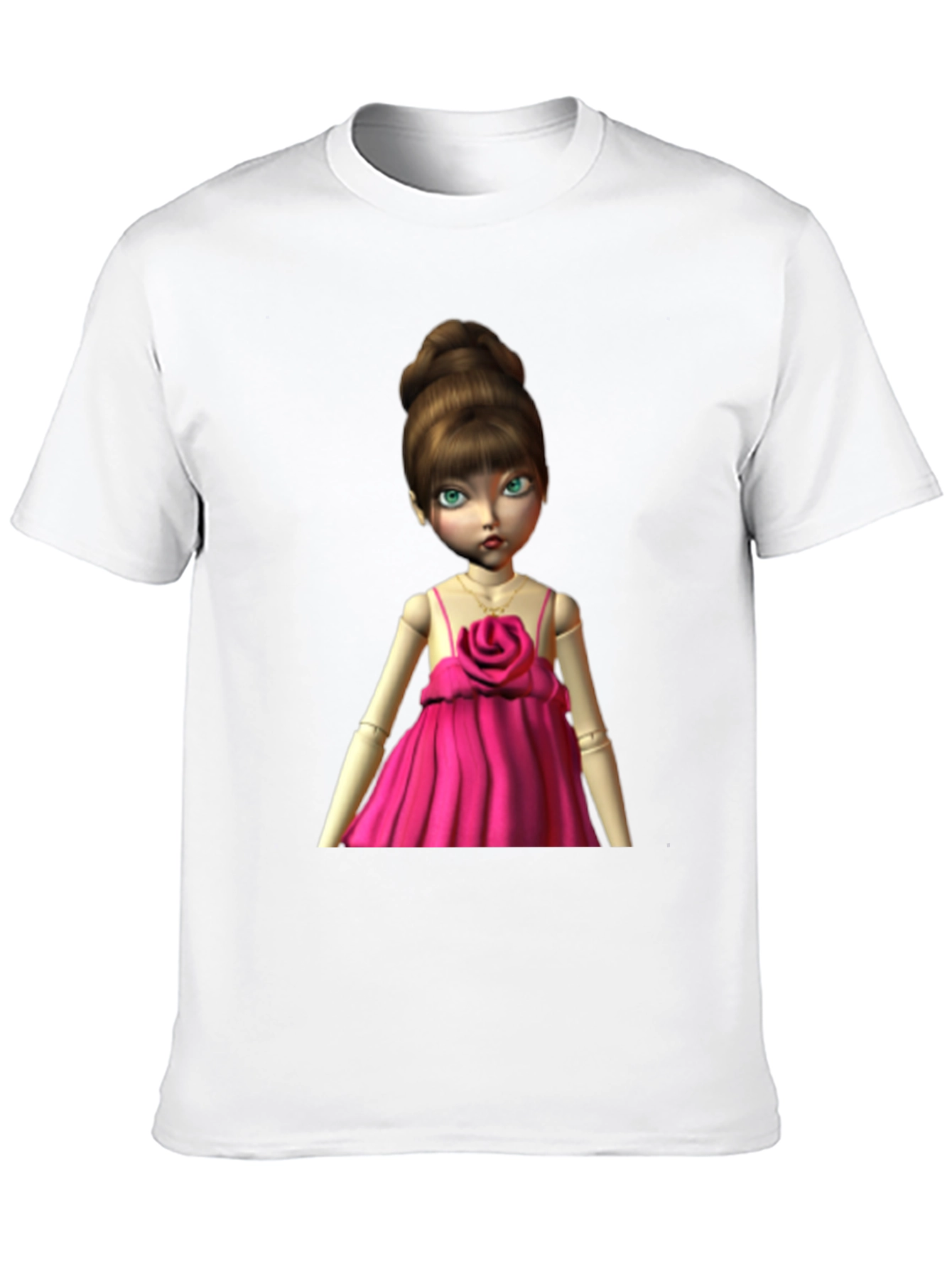 Black Doll in Pink Dress Graphic T-Shirt view 10