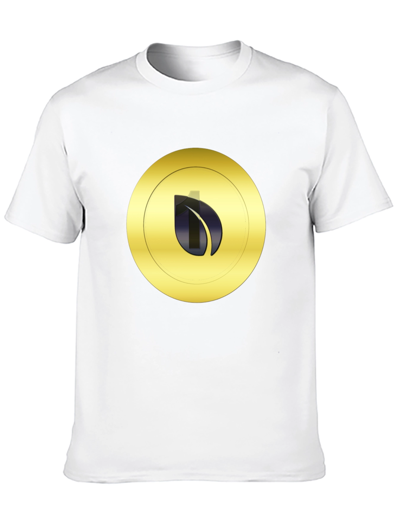 Black Black T-Shirt with Gold Leaf Emblem view 10