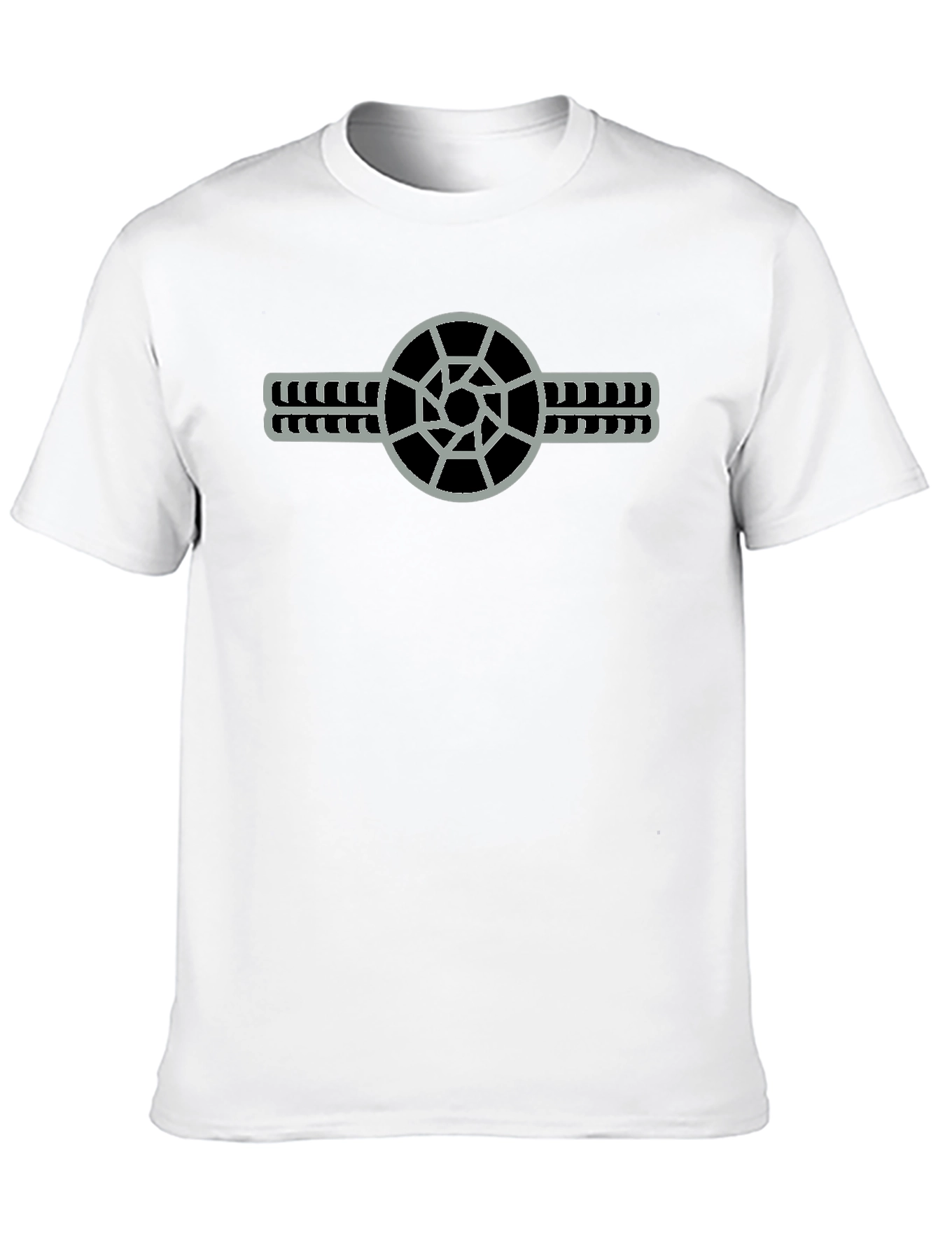 Black Geometric Circle Graphic Print Black T-Shirt view 10