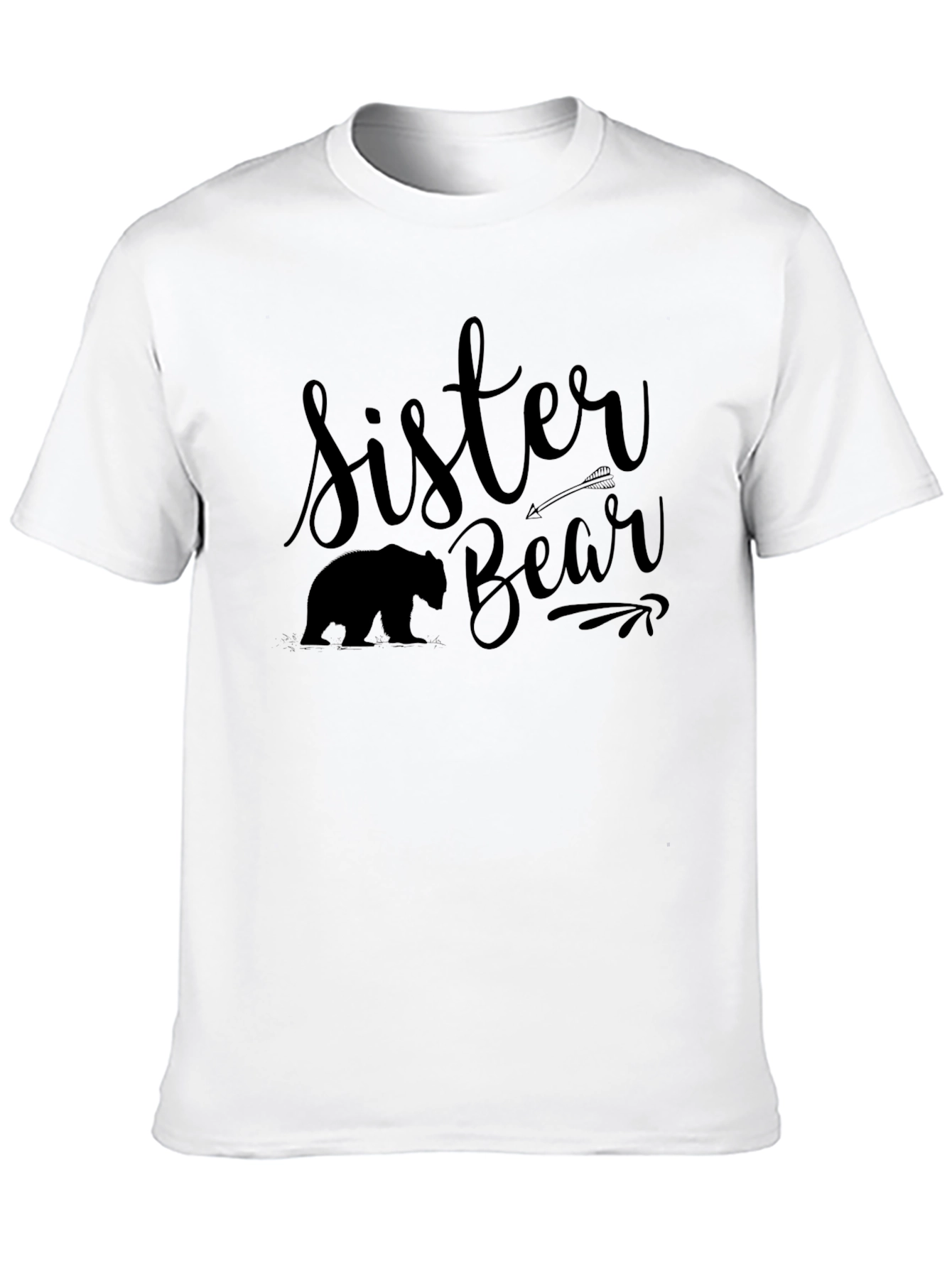 Black Sister Bear Black Graphic T-Shirt view 10