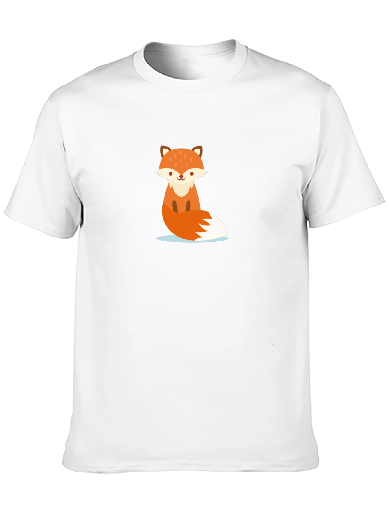 Black Cute Cartoon Fox Black T-Shirt view 10
