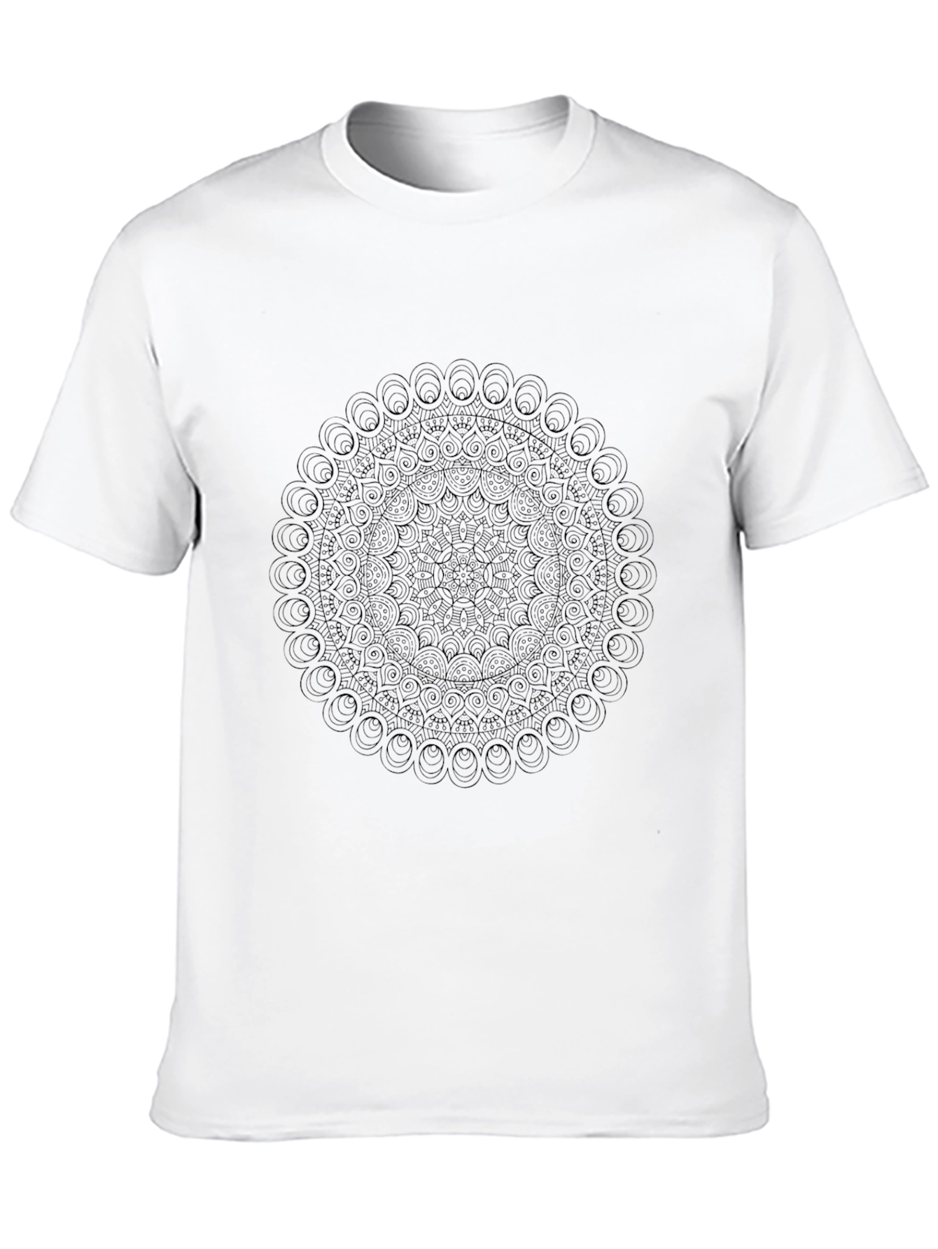 Black Men's Black Mandala Graphic Tee - Stylish & Comfortable view 10