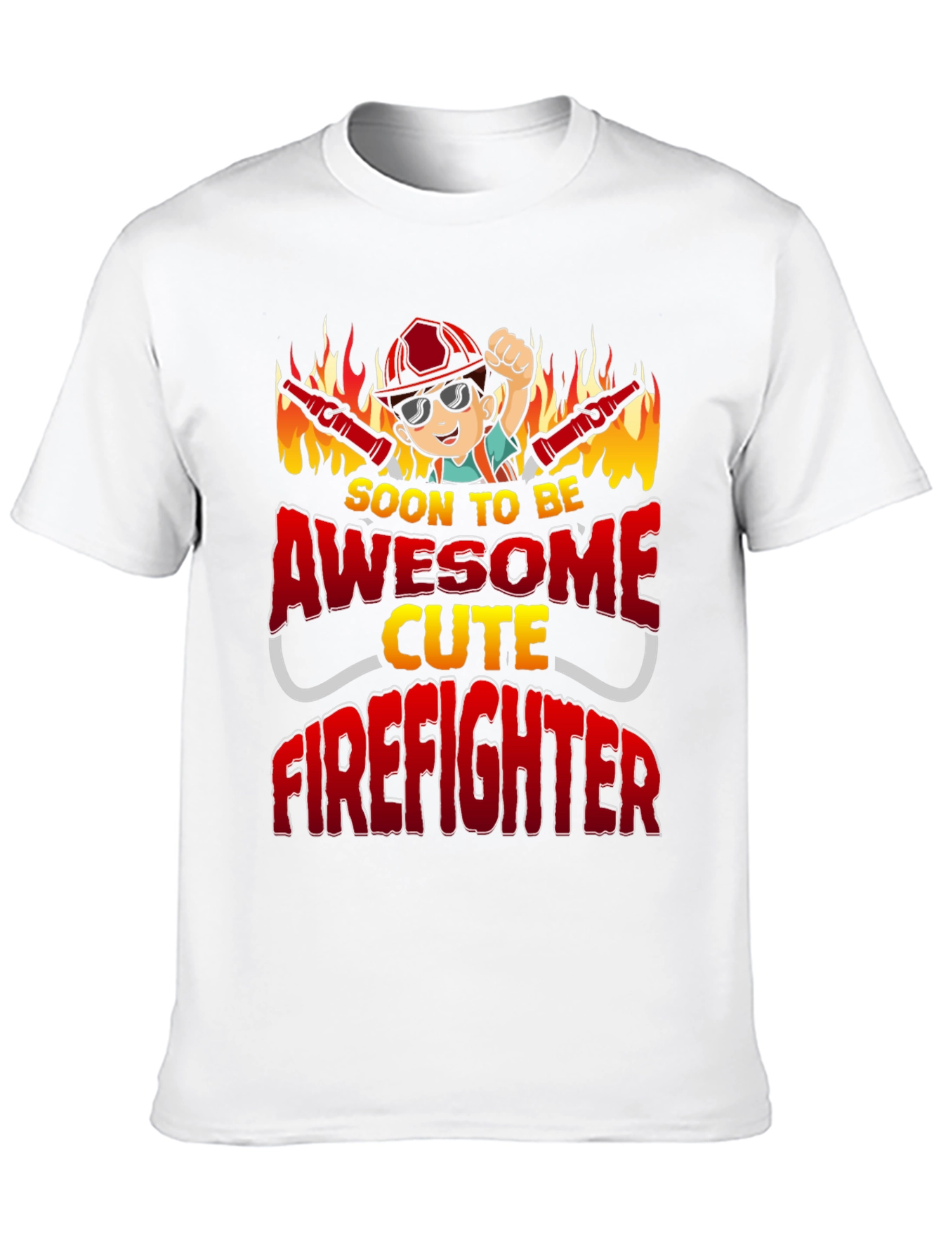 Black Awesome Cute Firefighter T-Shirt view 10