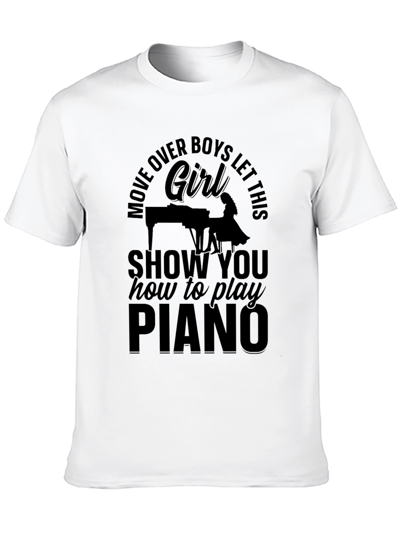 Black Move Over Boys Piano Girl T-Shirt view 10