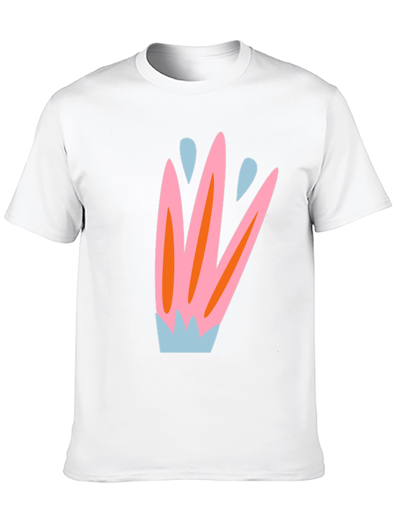 Black Abstract Floral Print Black T-Shirt view 10