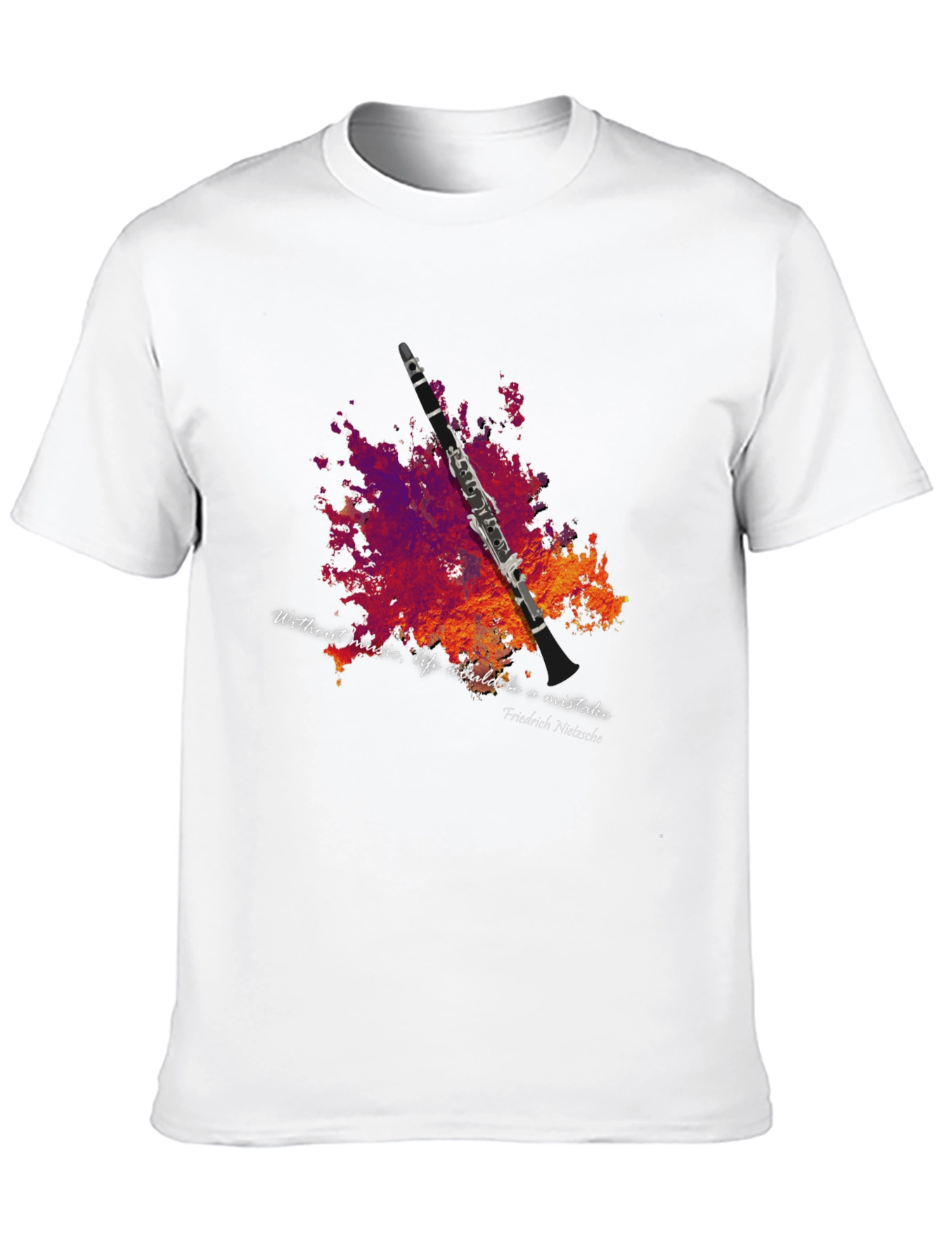 Black Music Lover T-Shirt - Clarinet Design view 10