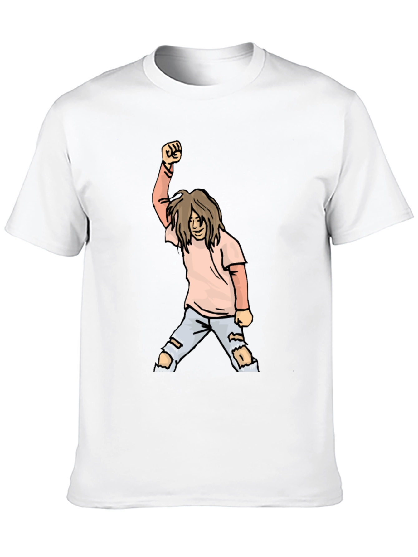 Black Graphic Tee - Cartoon Punk Rocker Fist view 10