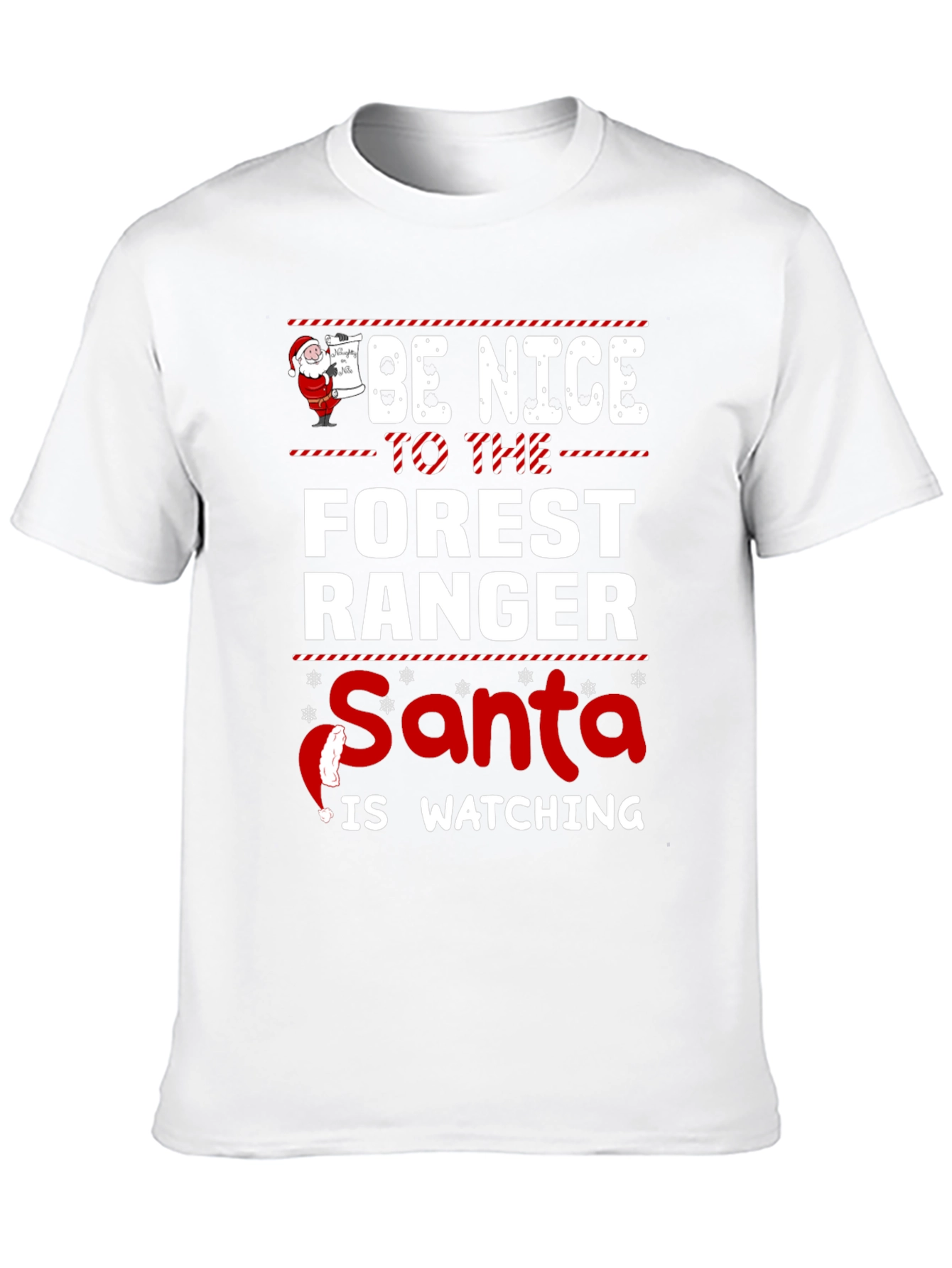 Black Be Nice to The Forest Ranger Santa T-Shirt view 10