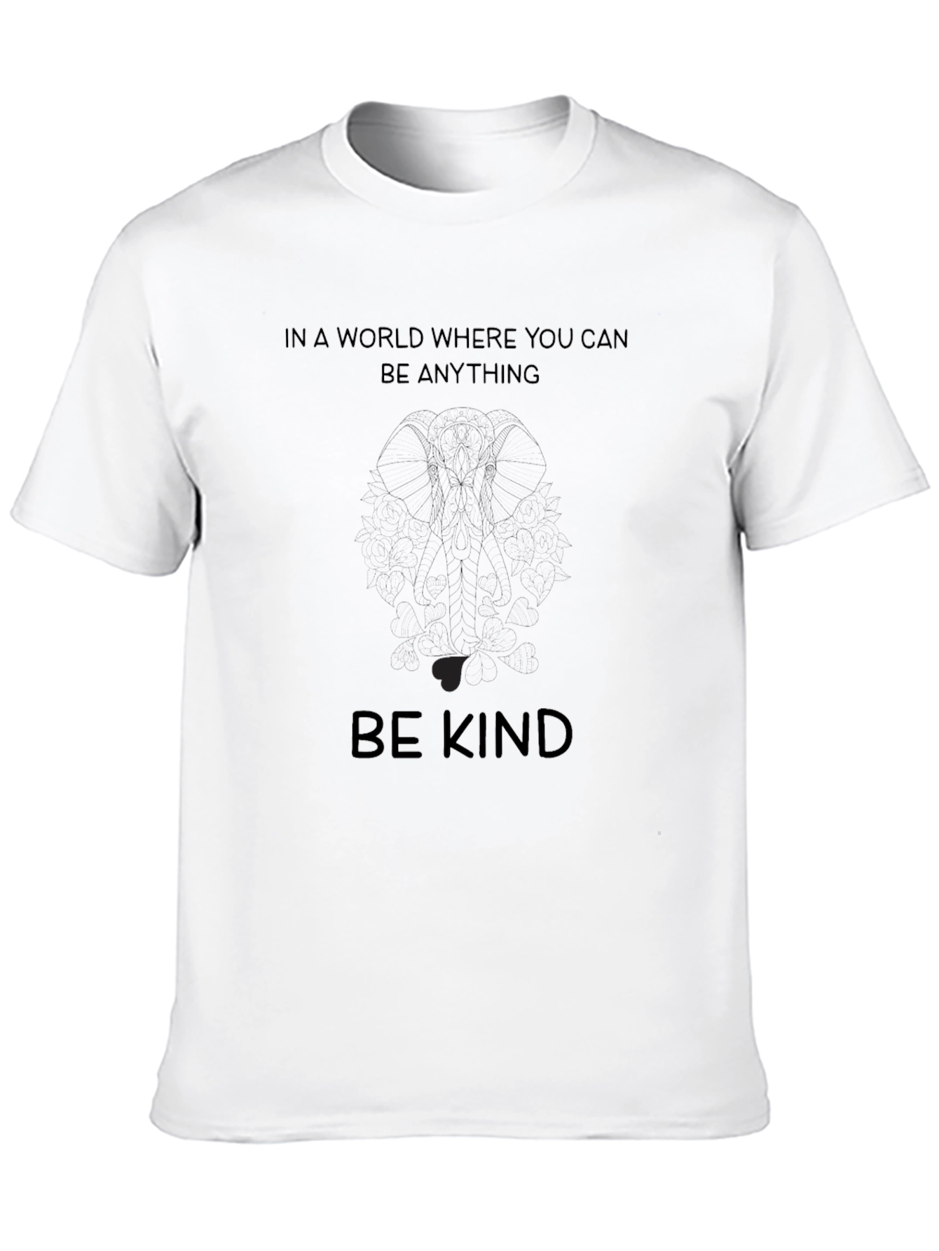 Black Be Kind Graphic Tee - Inspirational Message T-Shirt view 10