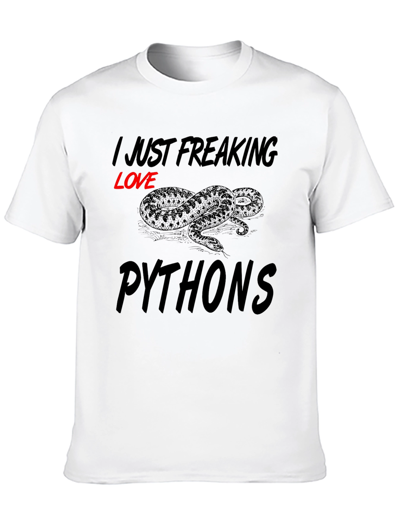 Black I Just Freaking Love Pythons Graphic Tee view 10