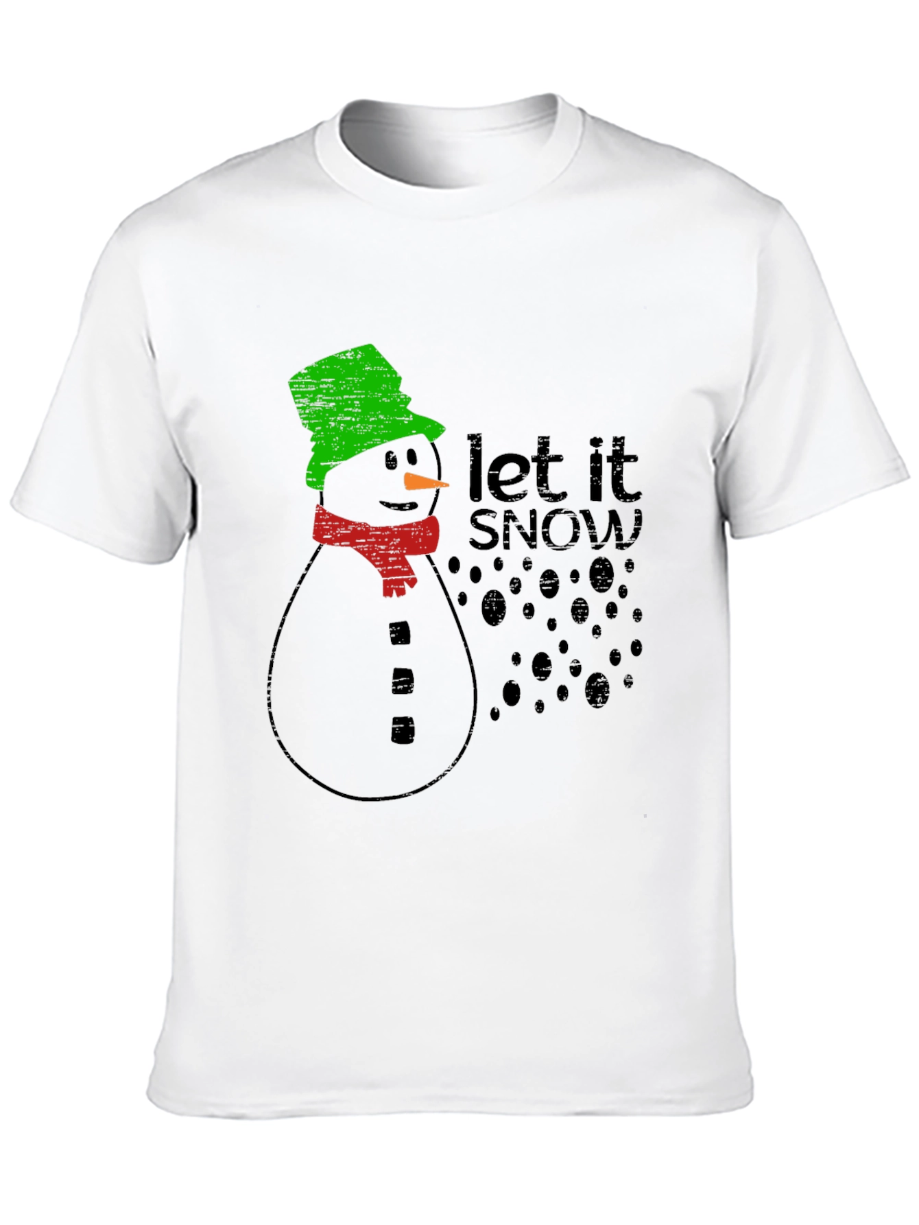 Black Let It Snow T-Shirt - Festive Holiday Apparel view 10