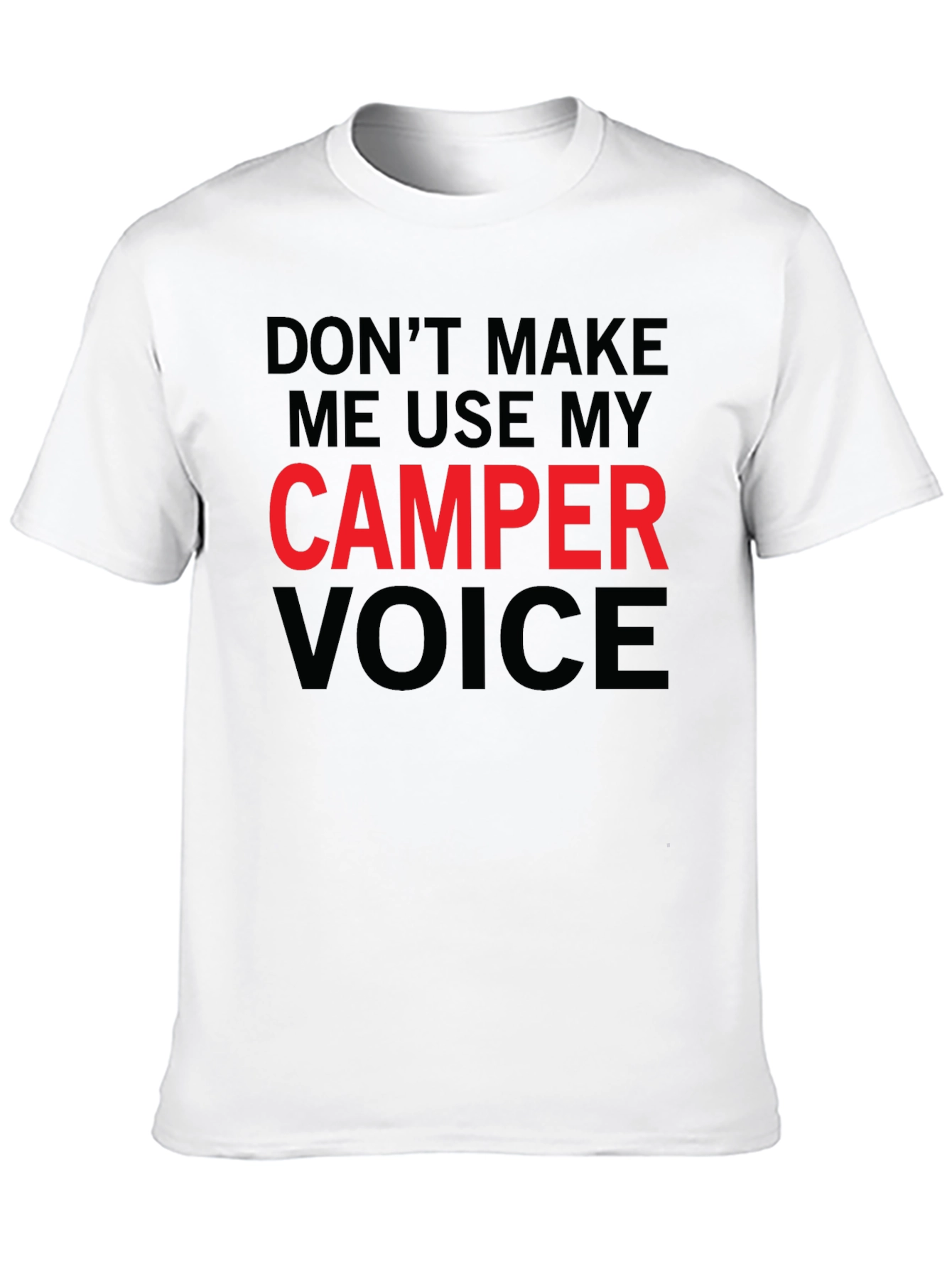Black Camper Voice T-Shirt - Funny Camping Tee view 10