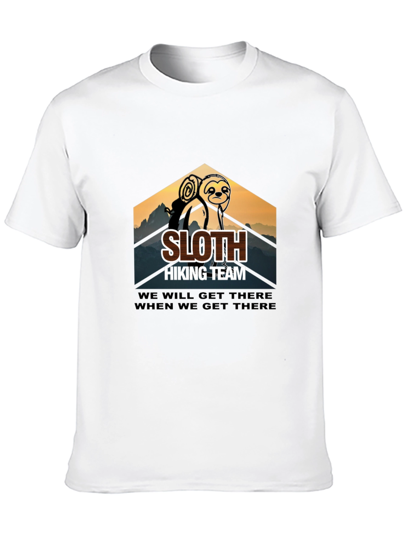 Black Sloth Hiking Team T-Shirt - Men's Black Crew Neck Tee view 10