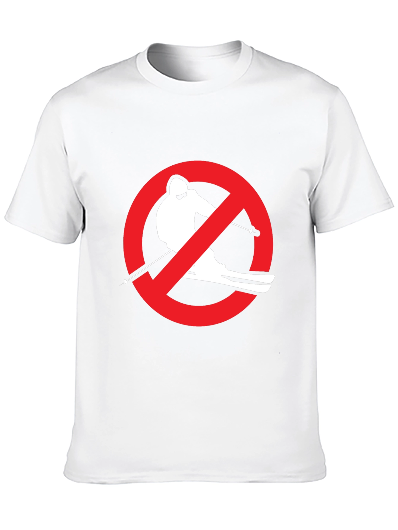 Black No Skiing Graphic Black T-Shirt view 10