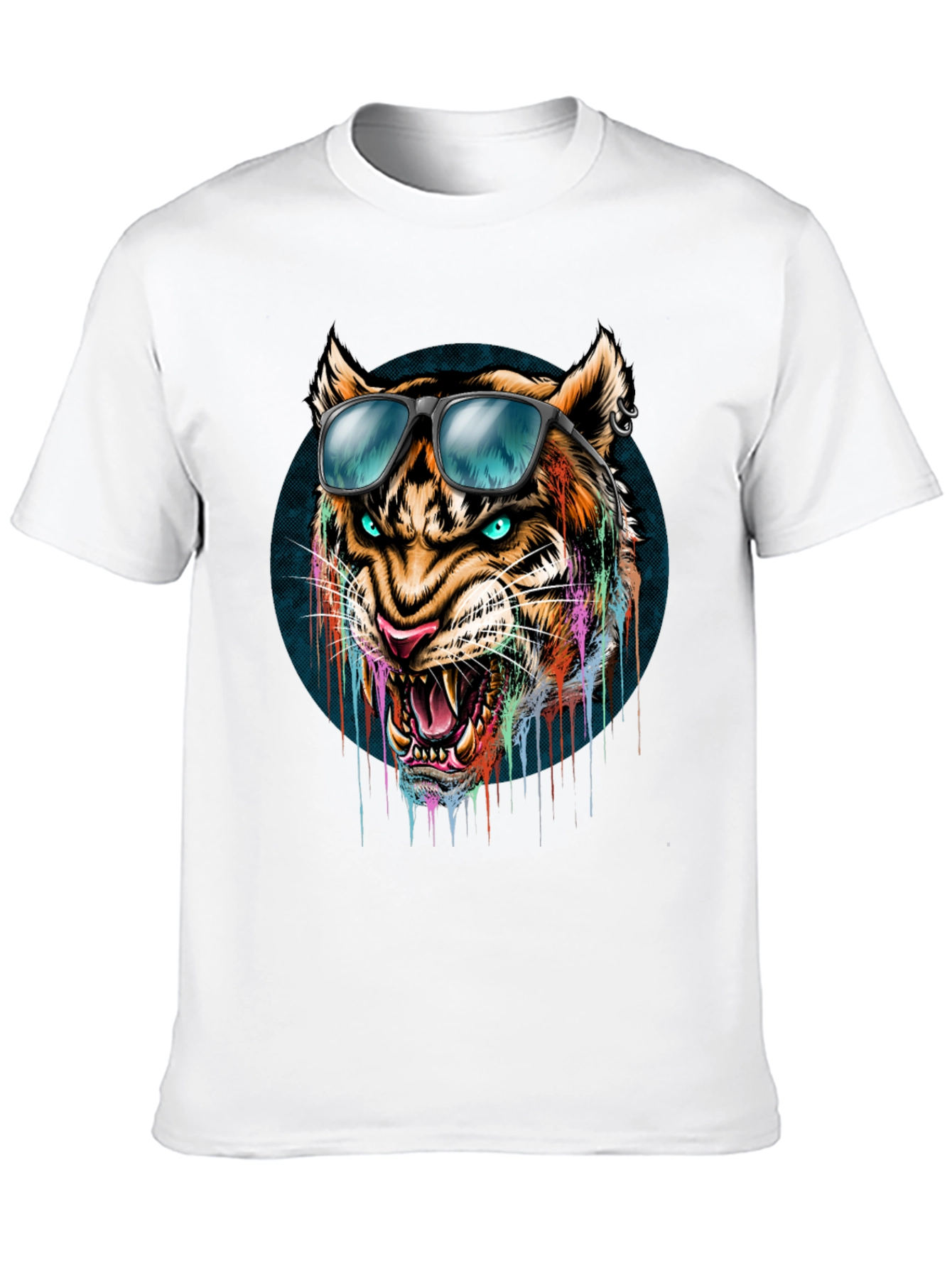 Black Cool Tiger Graphic Tee - Men's Black T-Shirt view 10