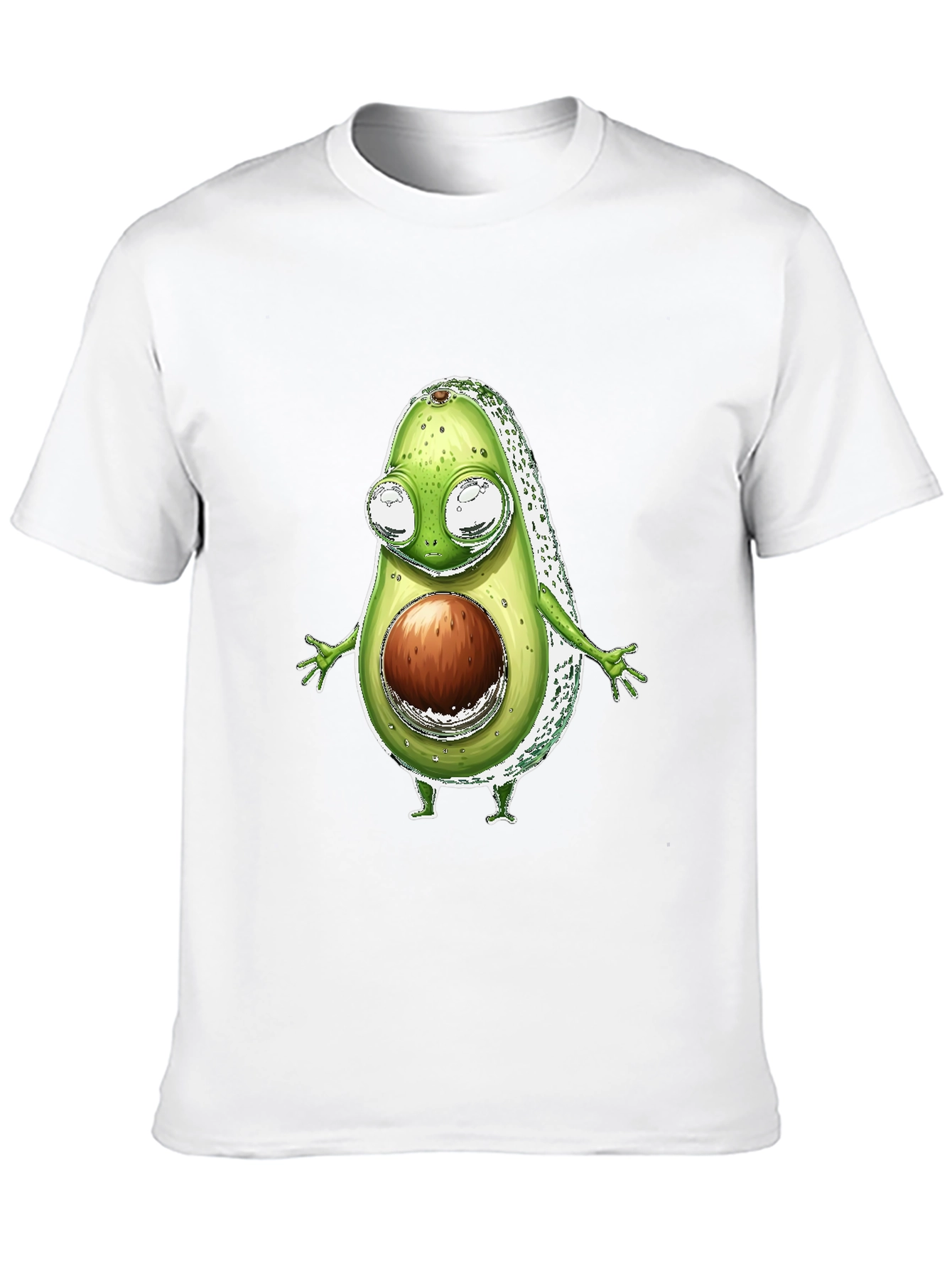 Black Funny Avocado Character T-Shirt - Black view 10