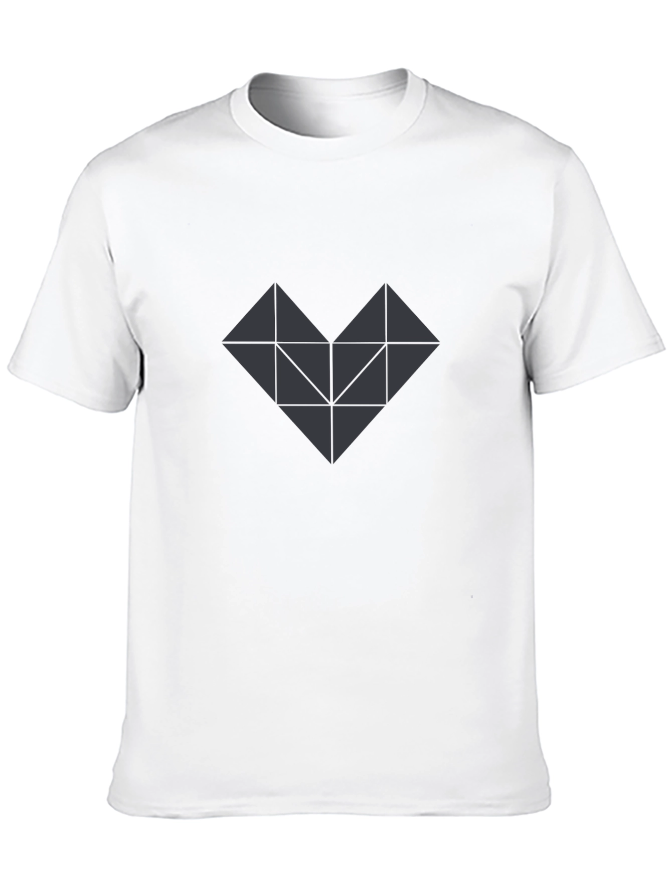 Black Geometric Heart Graphic Tee - Modern Minimalist Design view 10