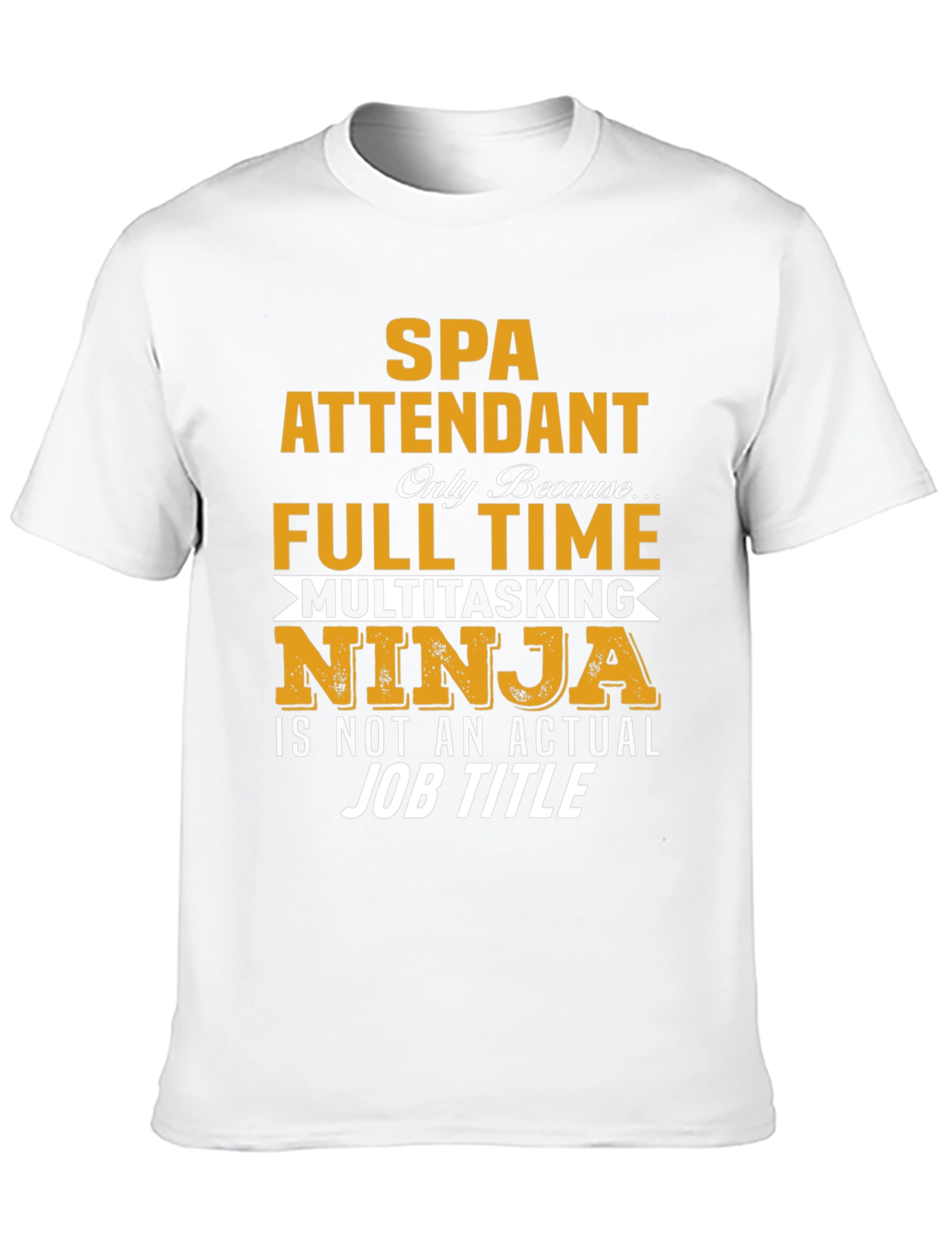 Black SPA Attendant Full Time Ninja Graphic T-Shirt view 10
