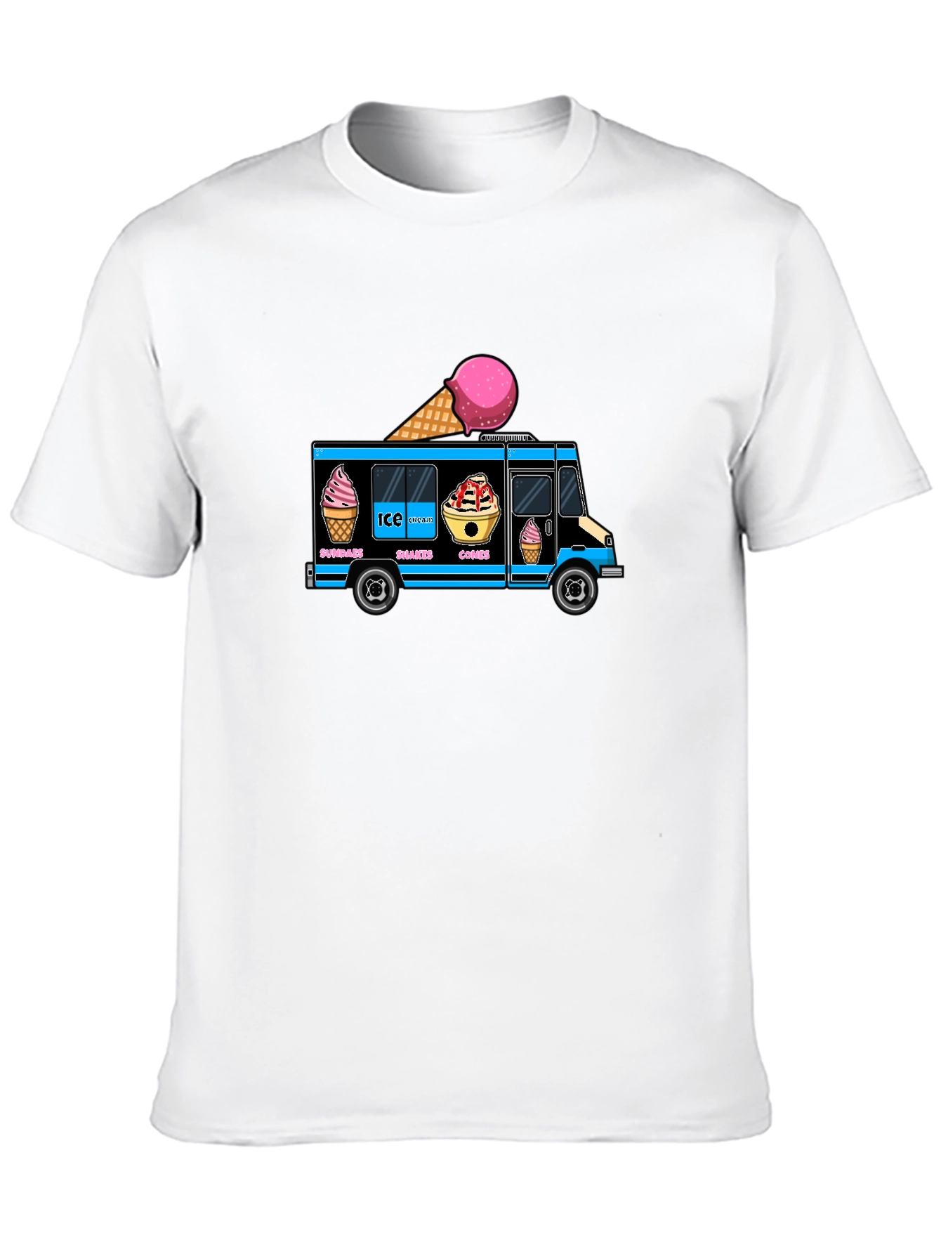 Black Ice Cream Truck Graphic Tee view 10