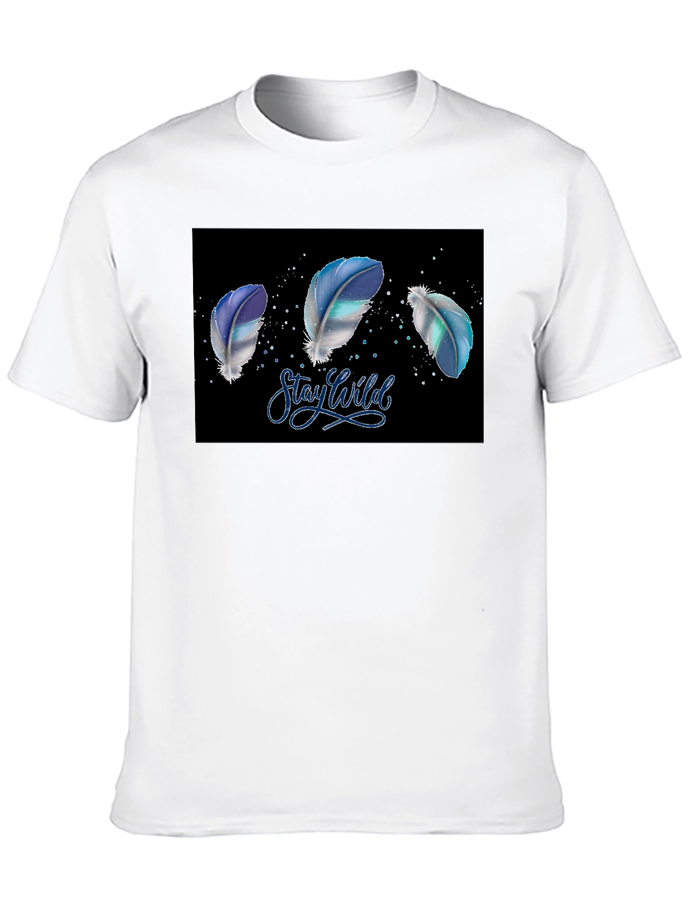 Black Stay Wild Feather T-Shirt - Black view 10