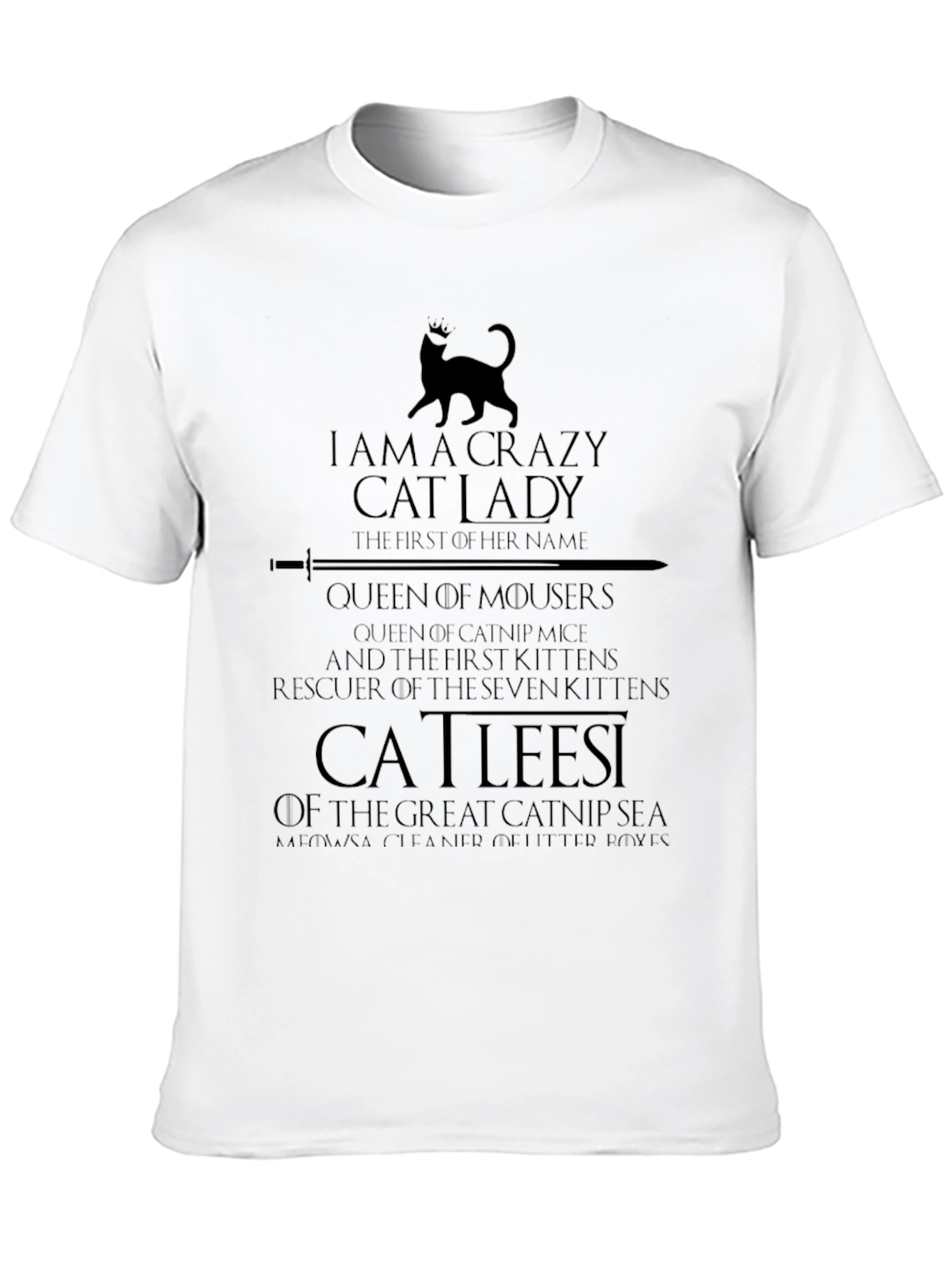 Black Crazy Cat Lady T-Shirt - Game Inspired view 10