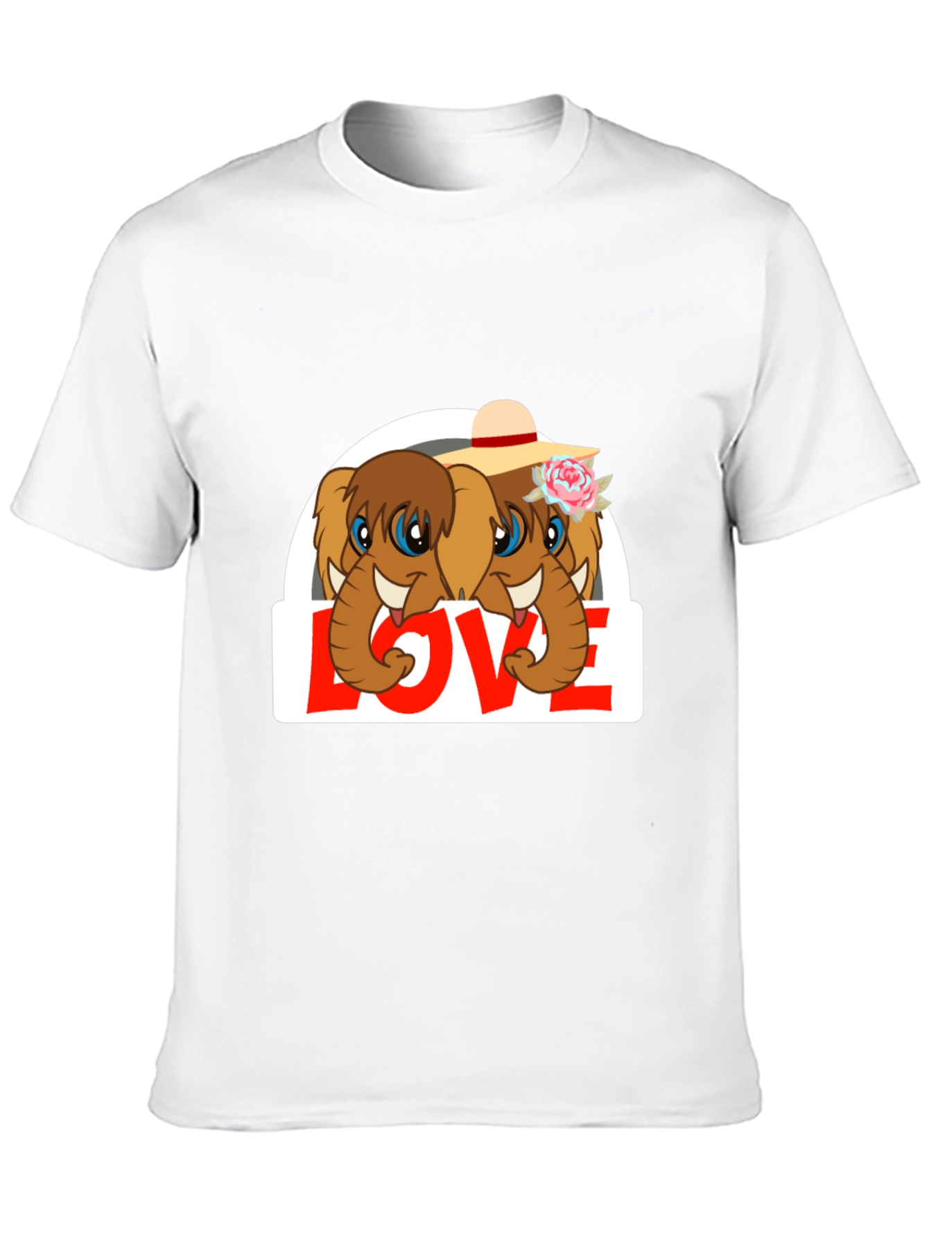 Black Elephant Love T-Shirt - Cute Animal Graphic Tee view 10