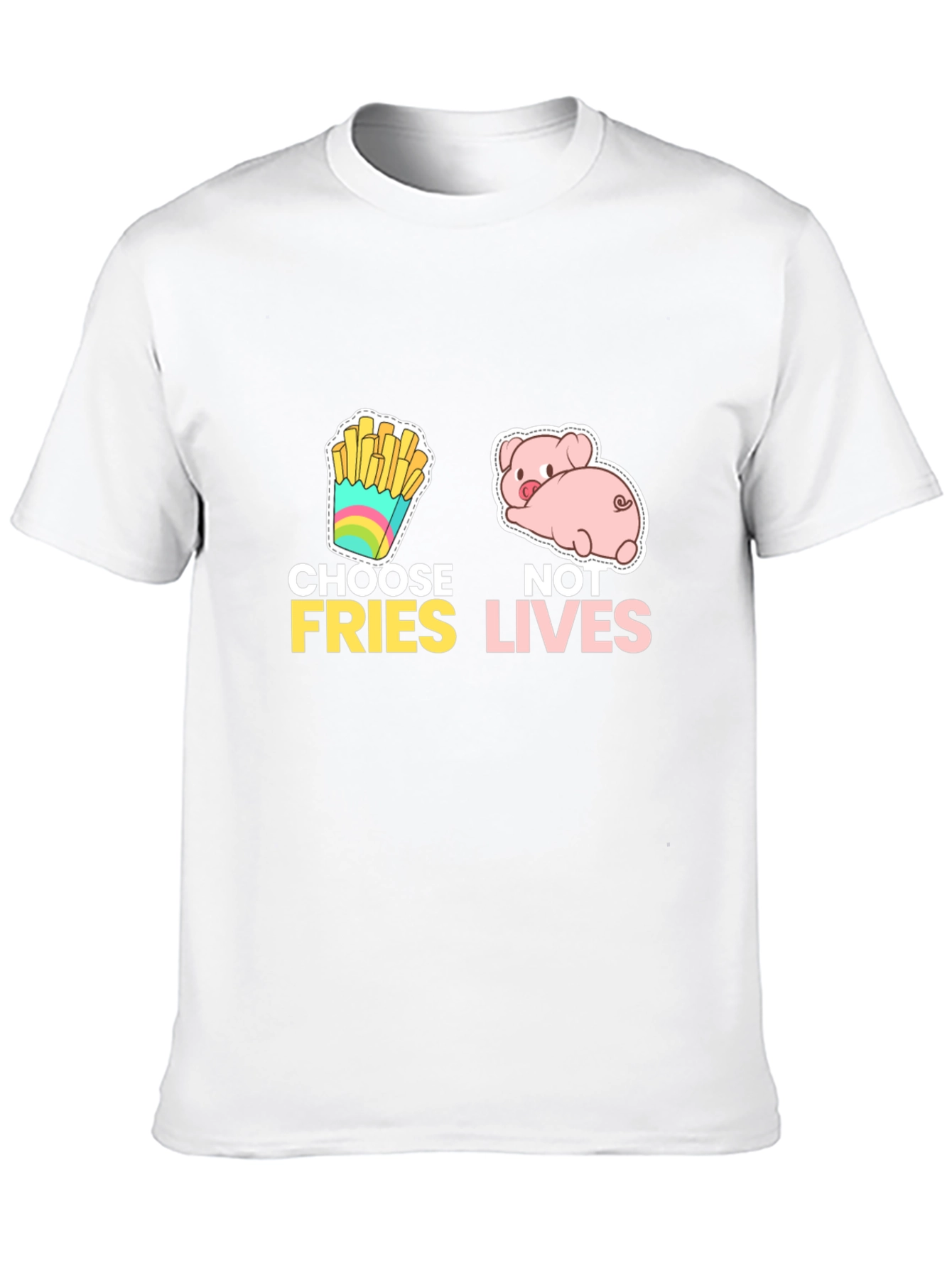 Black Choose Fries Not Lives Black Graphic Tee view 10