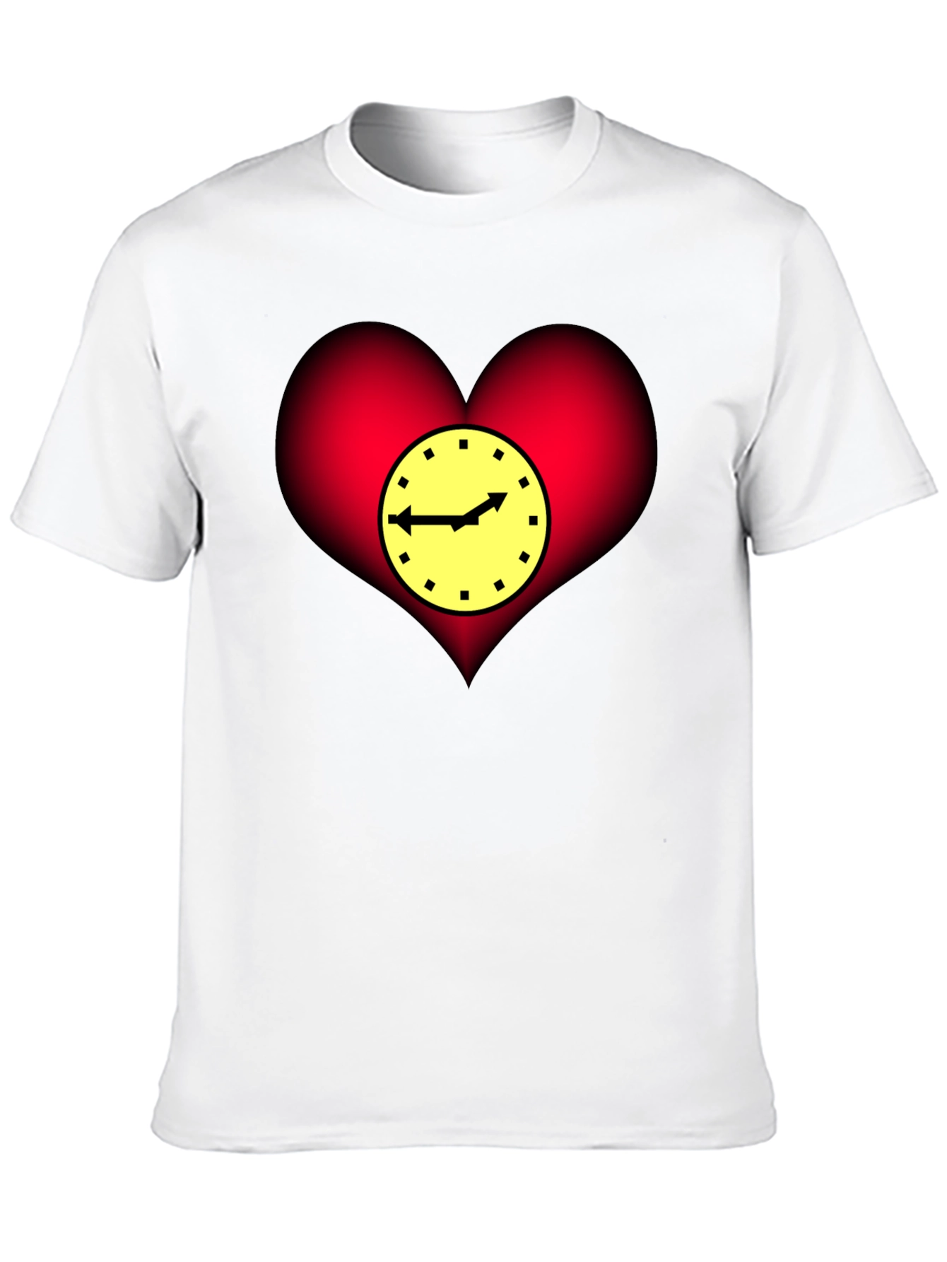 Black Heart Clock Graphic T-Shirt - Stylish & Unique Design view 10