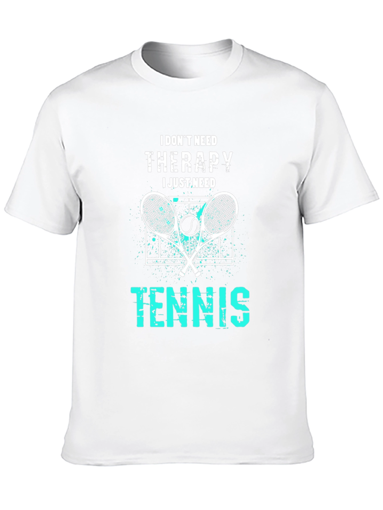 Black I Don't Need Therapy I Just Need Tennis T-Shirt view 10