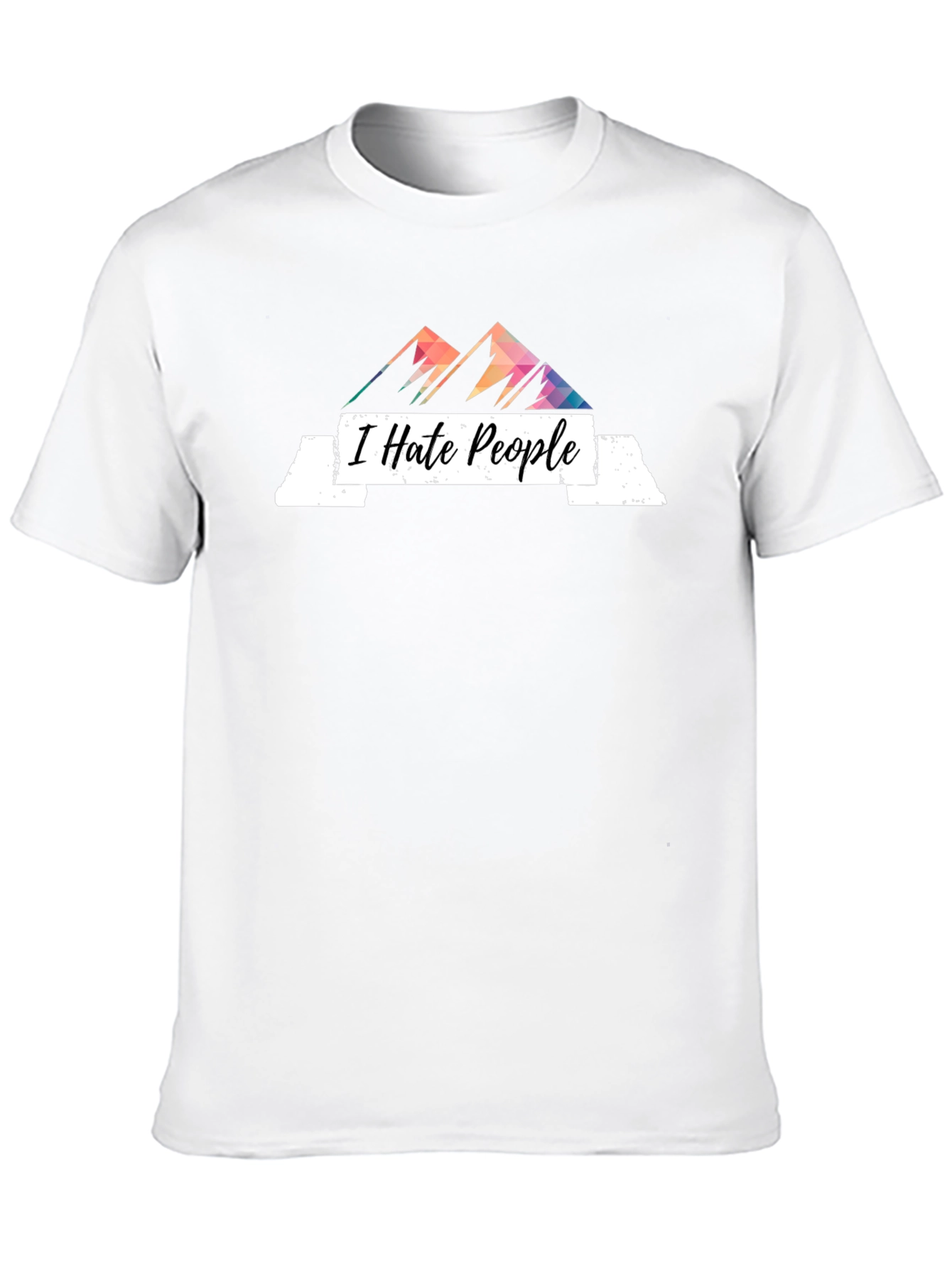 Black I Hate People Graphic Tee - Sarcastic Mountain Design view 10
