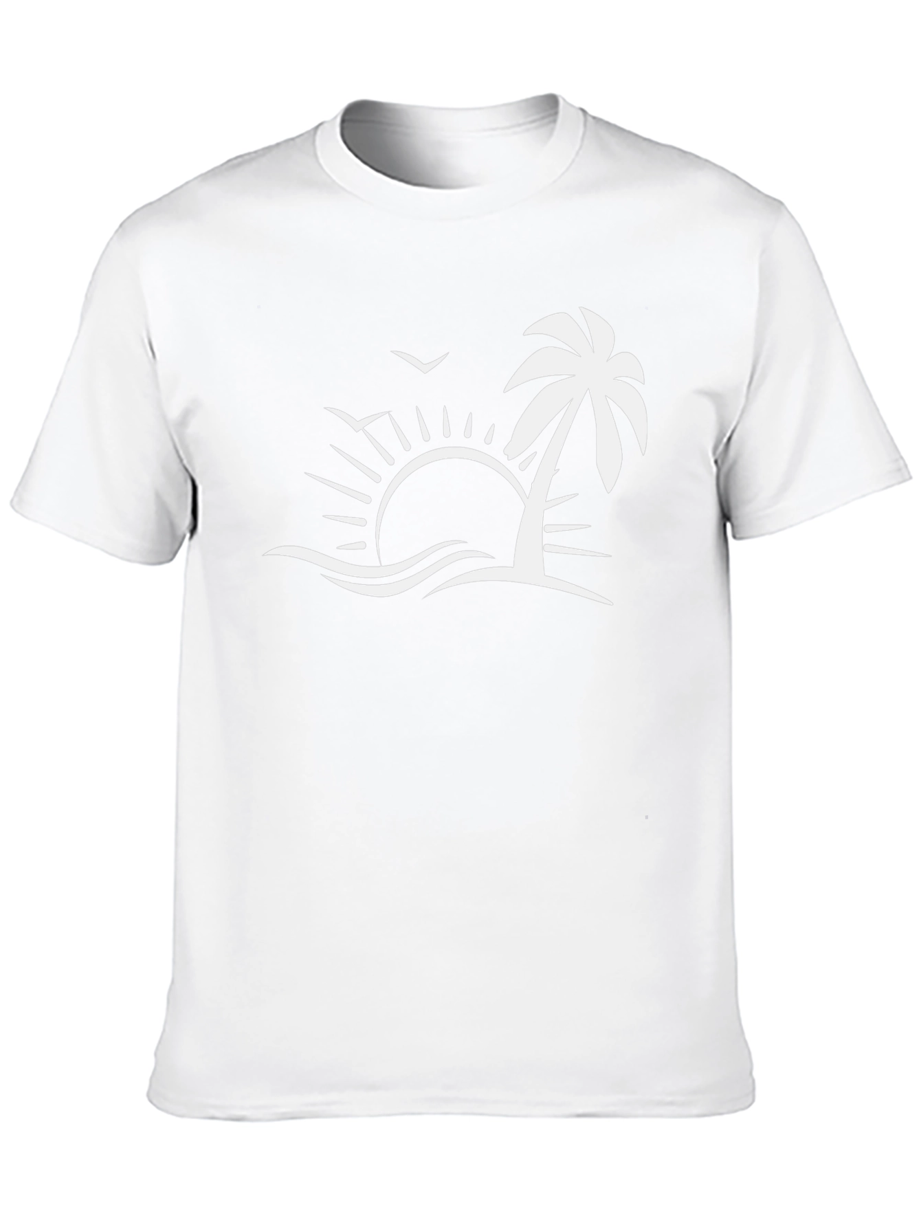 Black Tropical Palm Sunset Graphic Tee - Black view 10