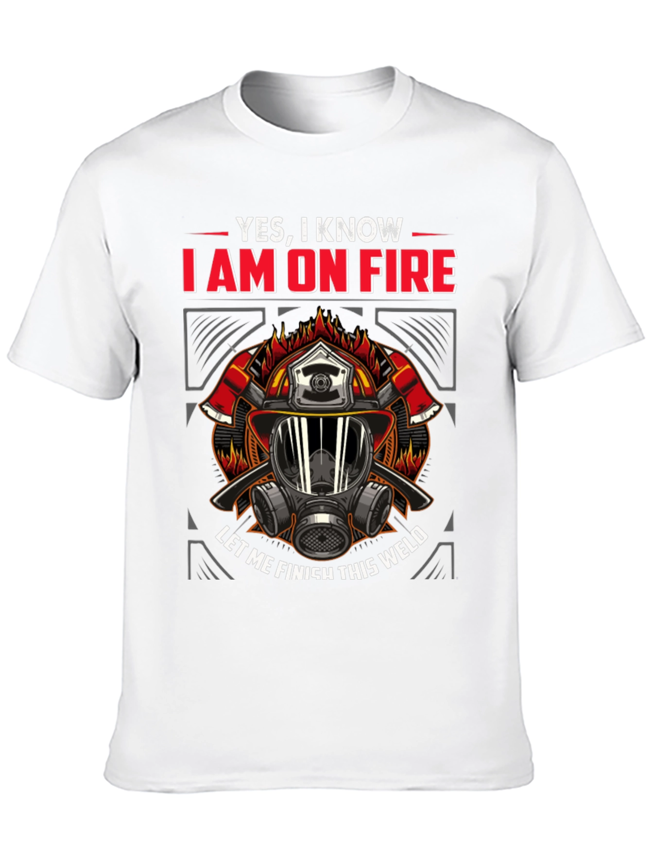 Black Firefighter On Fire Welding T-Shirt view 10