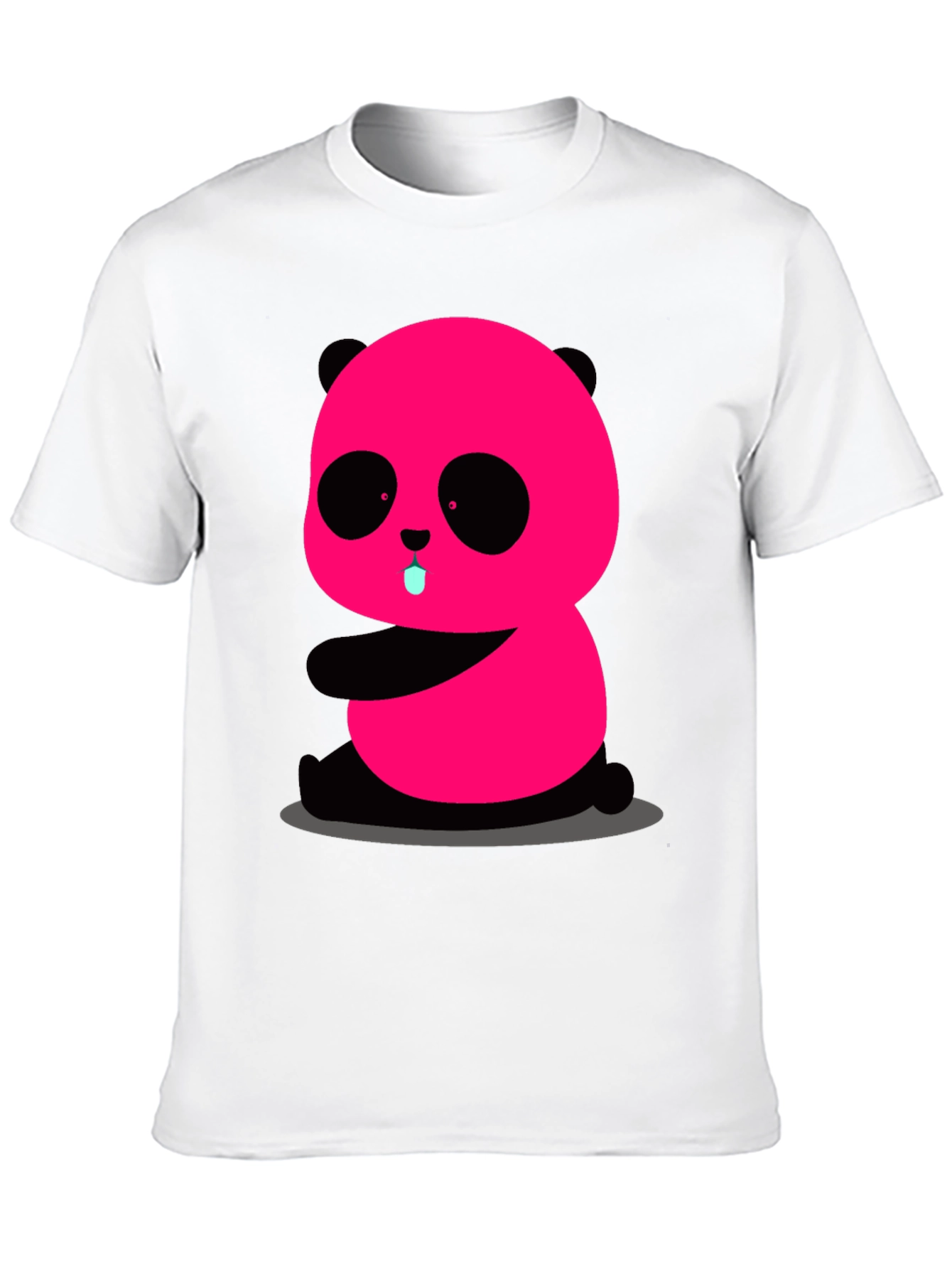Black Pink Panda Graphic Tee - Cute & Fun Black T-Shirt view 10