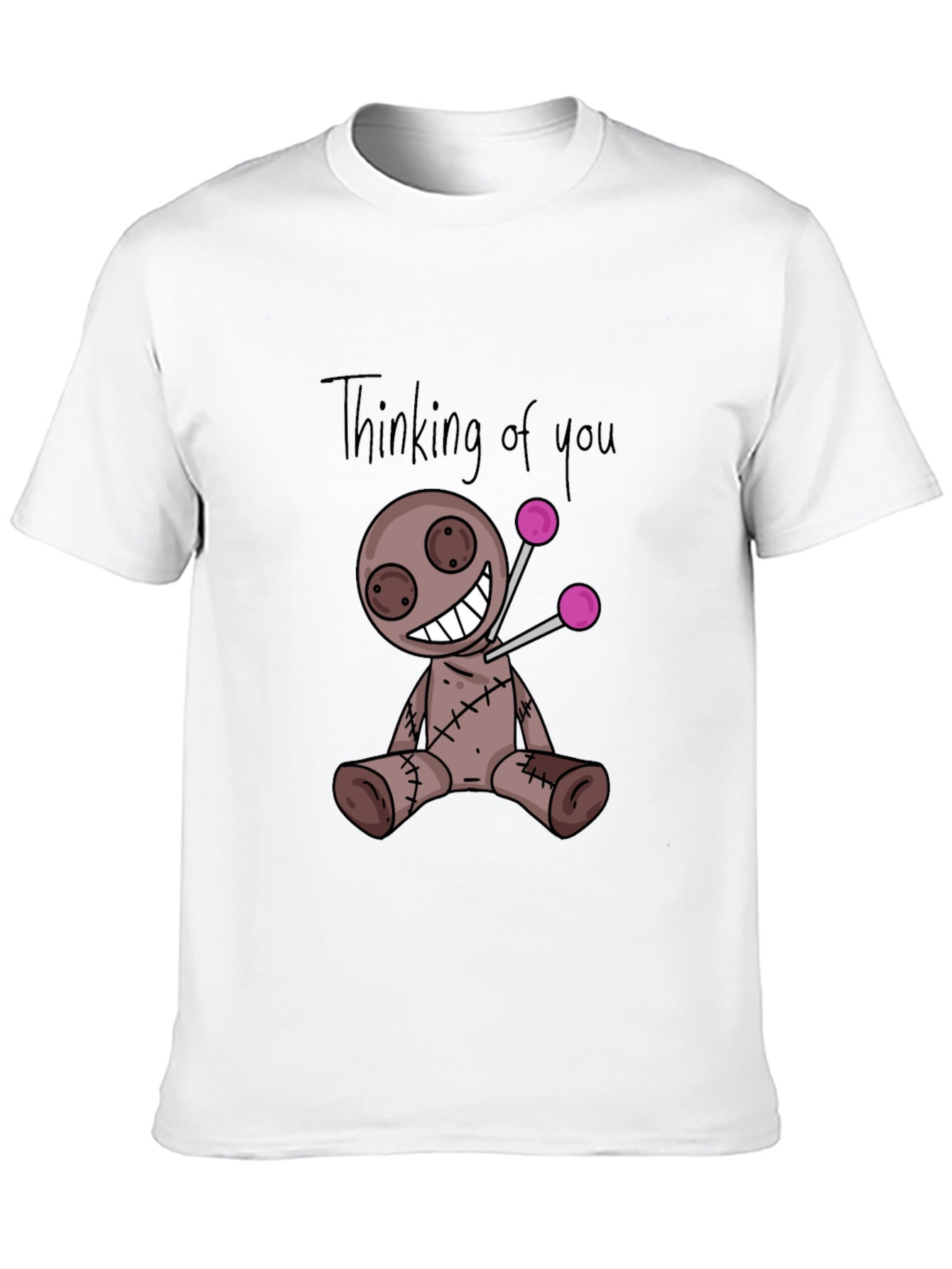 Black Thinking of You Voodoo Doll Black T-Shirt view 10