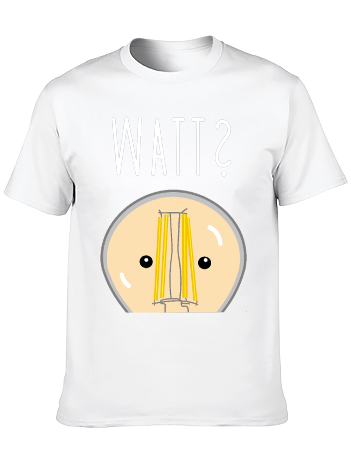 Black Watt? Pun T-Shirt - Funny Light Bulb Design view 10