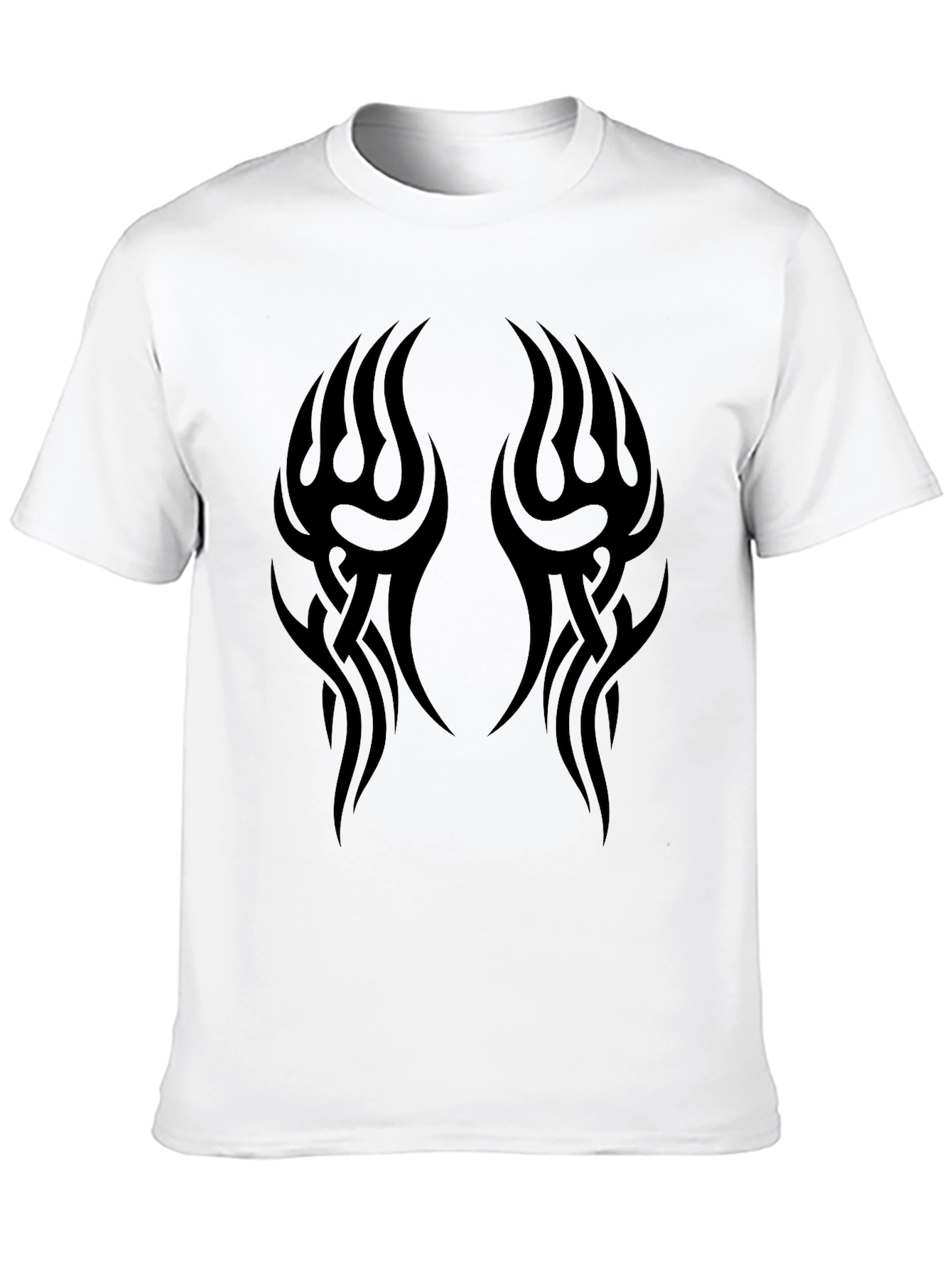 Black Men's Black Tribal Tattoo Graphic T-Shirt view 10