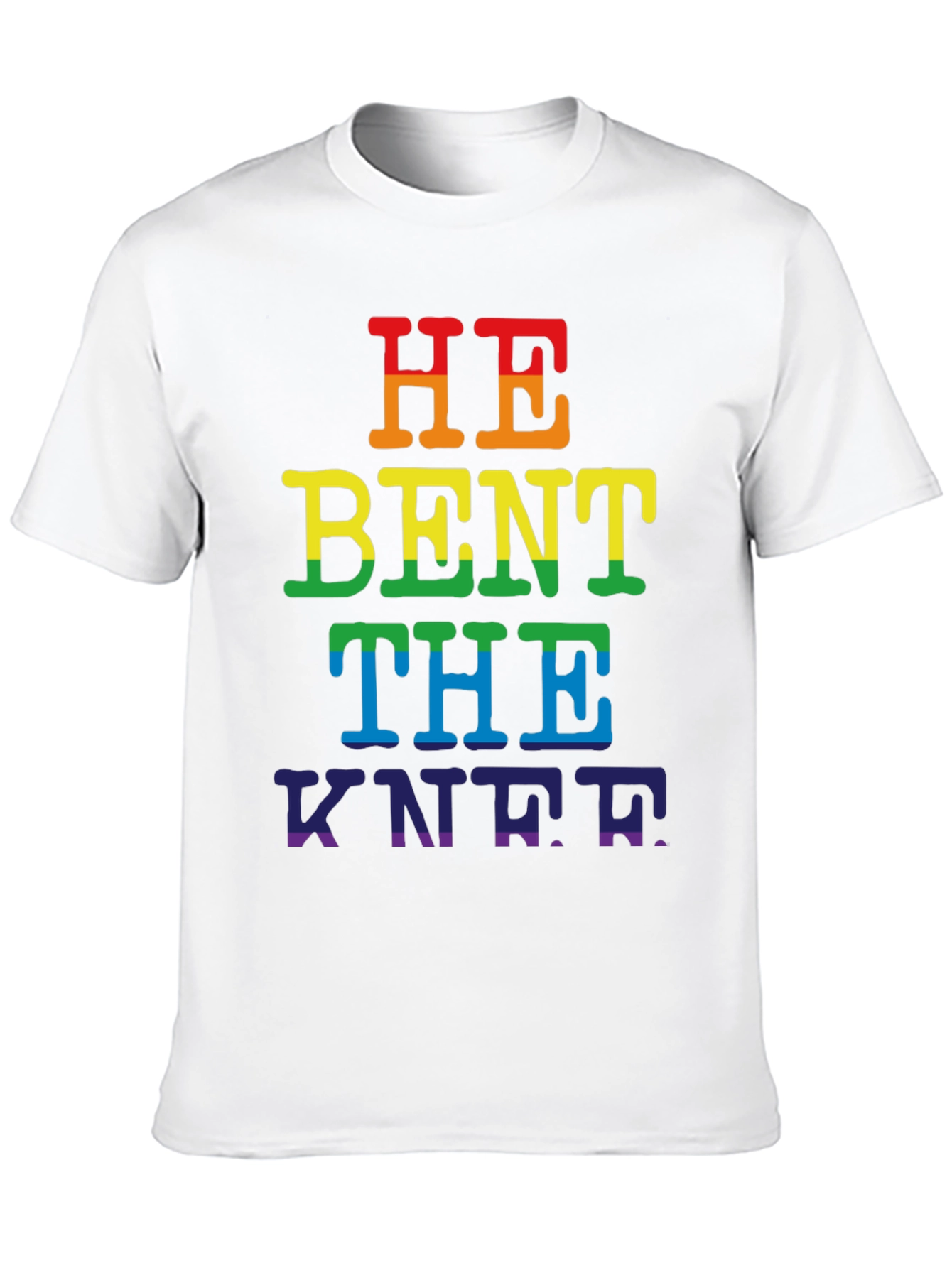 Black Rainbow "He Bent the Knee" Pride T-Shirt view 10