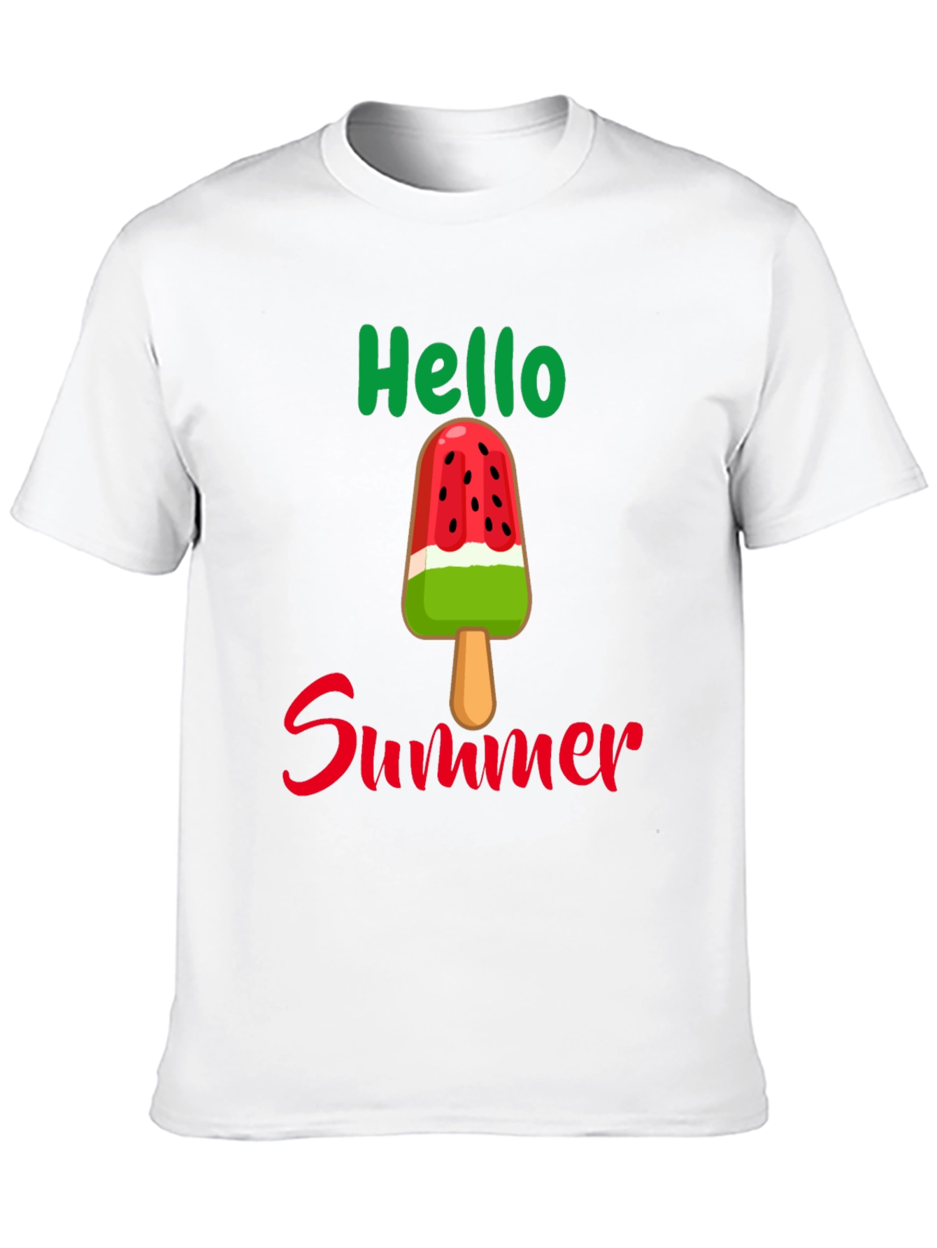 Black Hello Summer Watermelon Popsicle Graphic Tee view 10