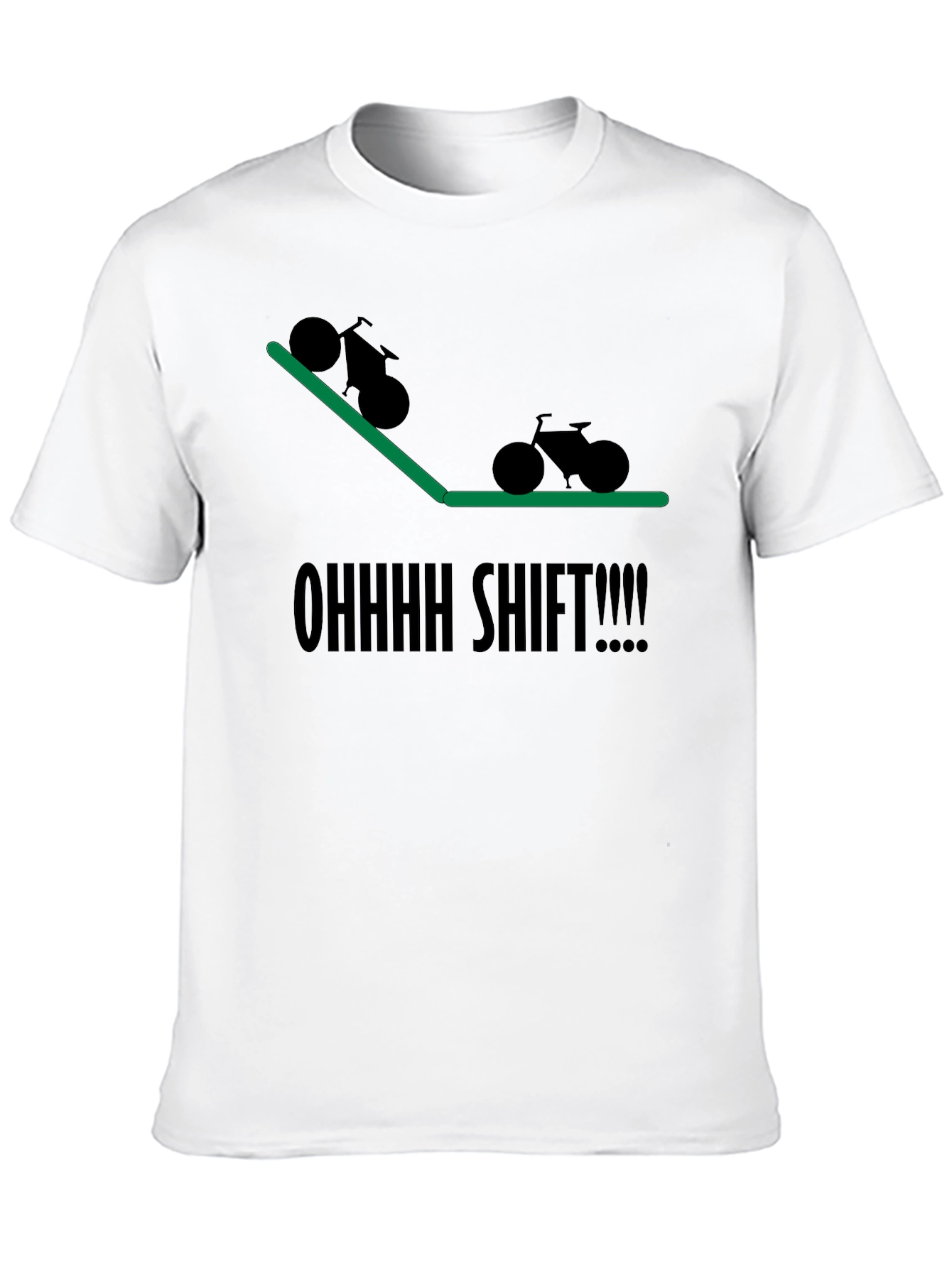 Black Ohhhh Shift! Mountain Biking T-Shirt view 10