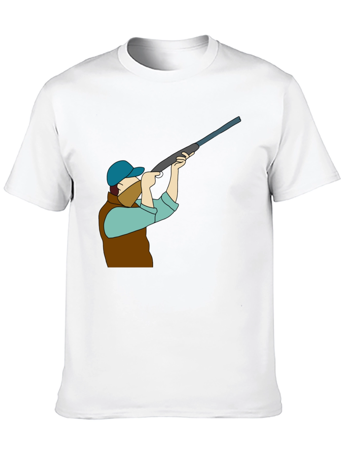 Black Hunting Graphic Tee - Black Cotton T-Shirt view 10