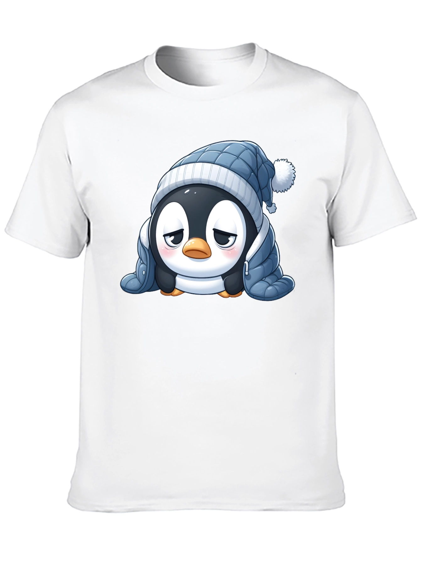 Black Cute Penguin Winter T-Shirt view 10