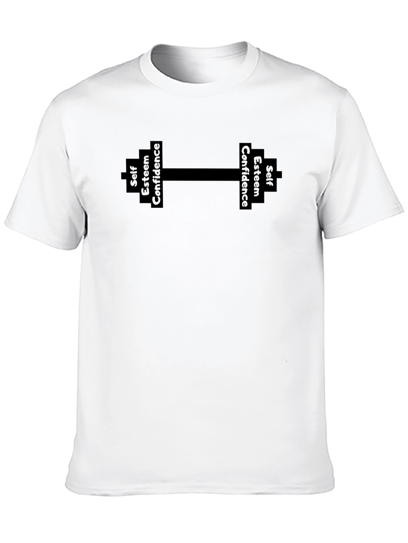 Black Motivational Dumbbell T-Shirt - Self Esteem & Confidence view 10
